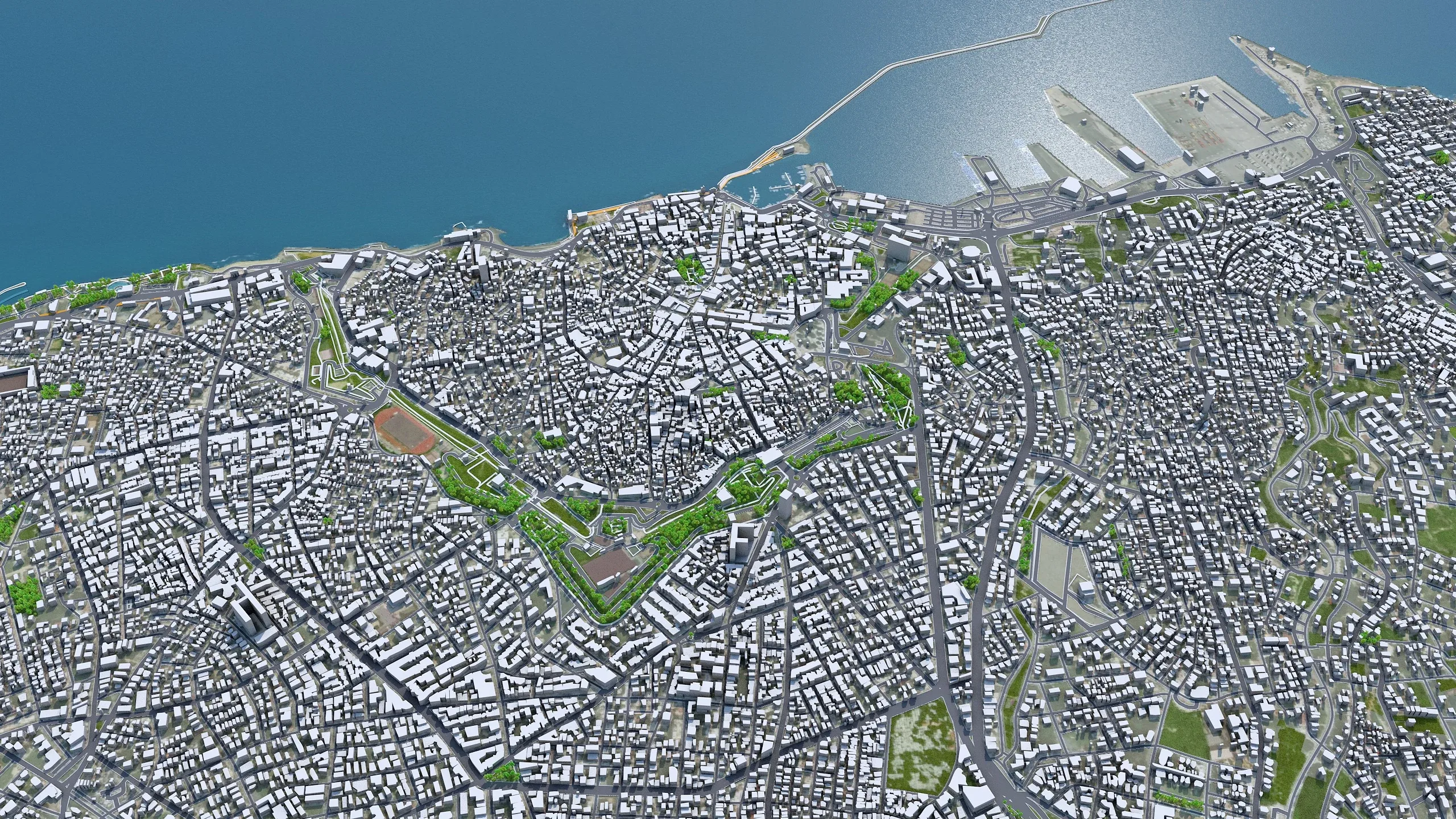Heraklion city Greece 3d model 30km
