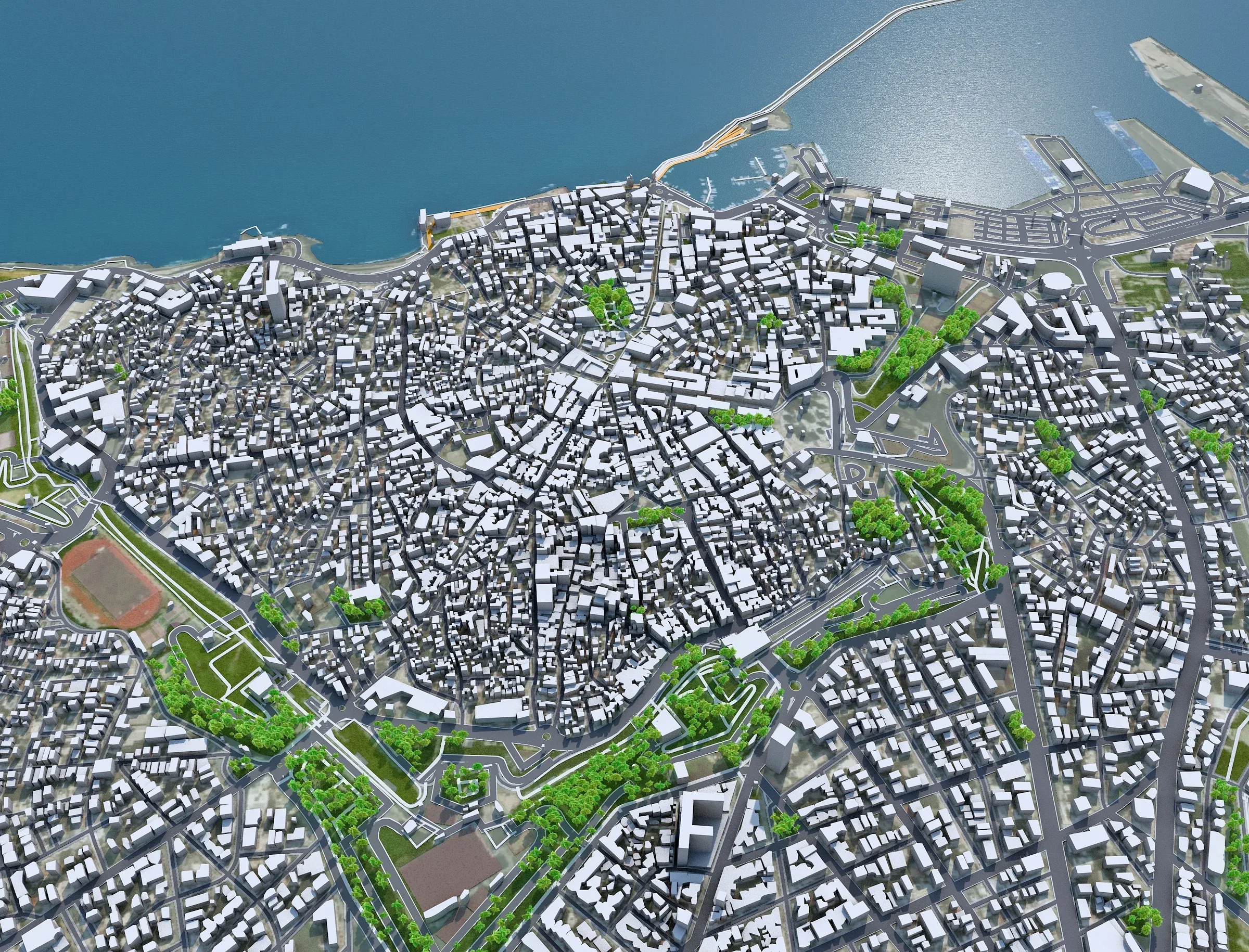 Heraklion city Greece 3d model 30km