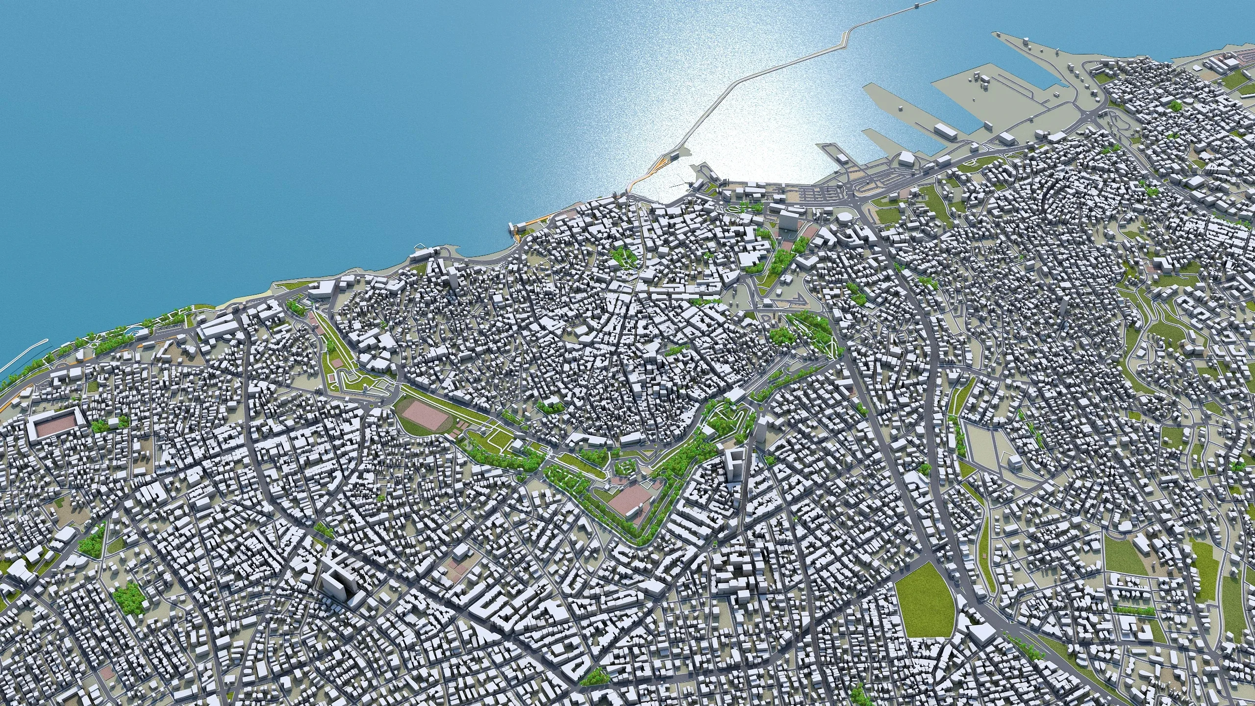 Heraklion city Greece 3d model 30km