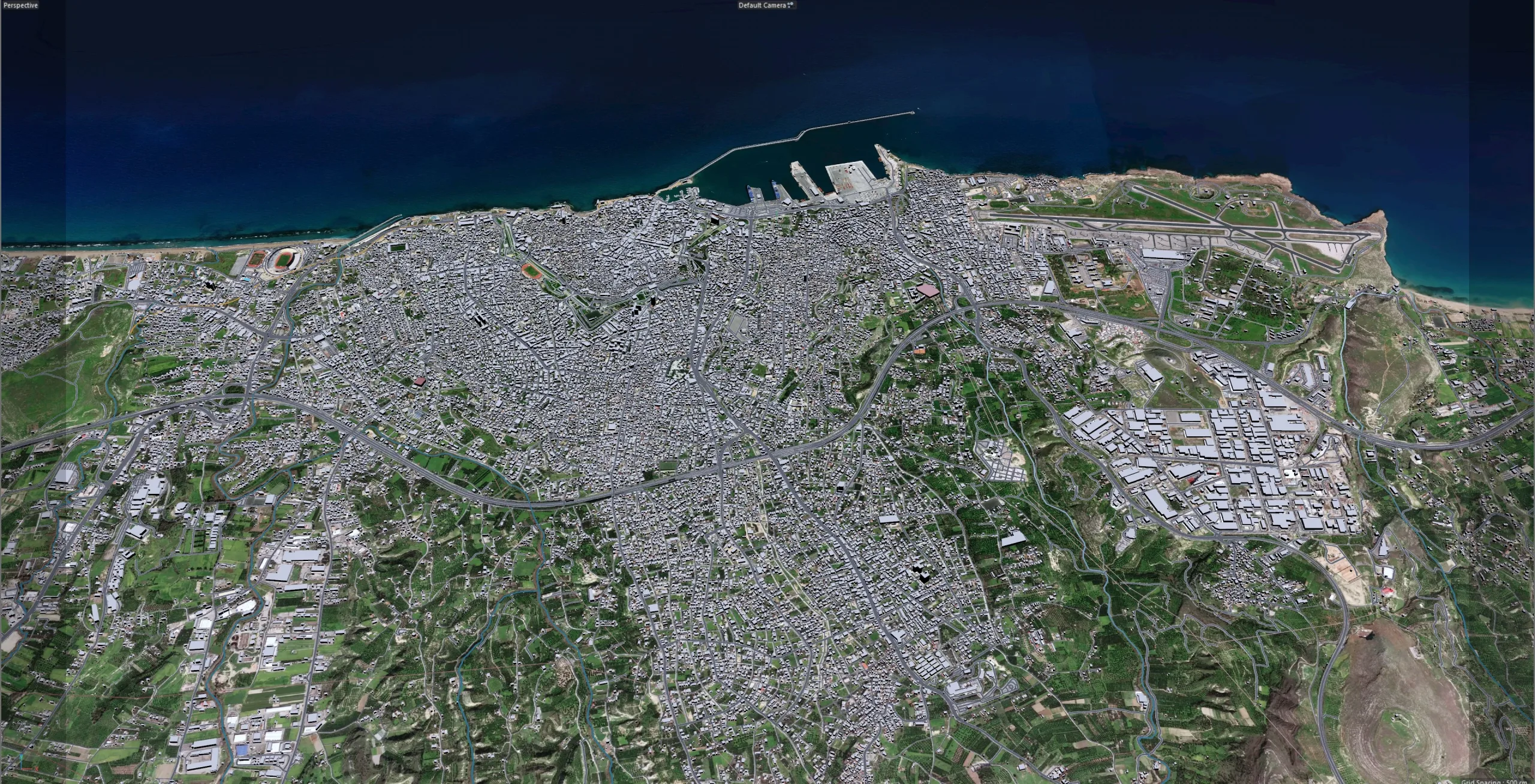 Heraklion city Greece 3d model 30km