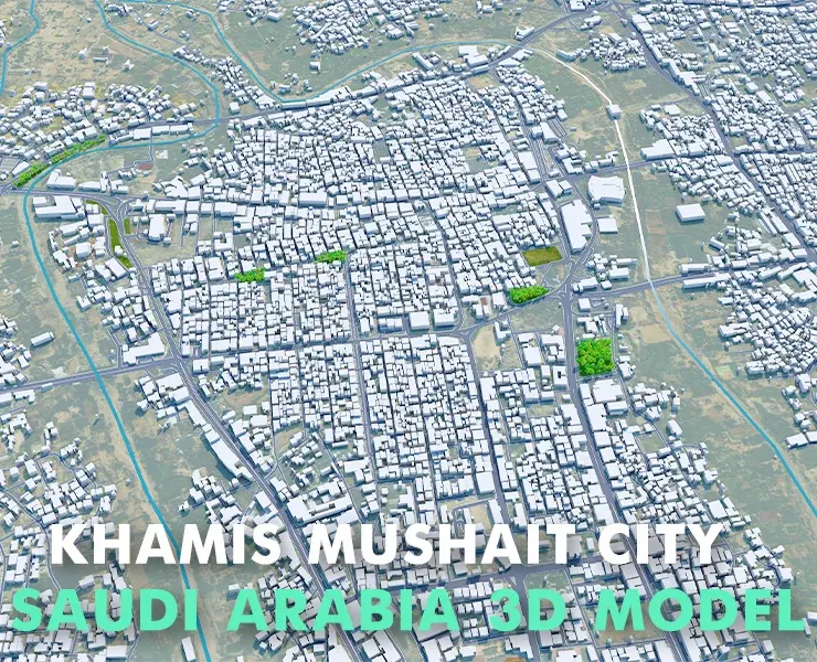 Khamis Mushait City Saudi Arabia 3d model 50km