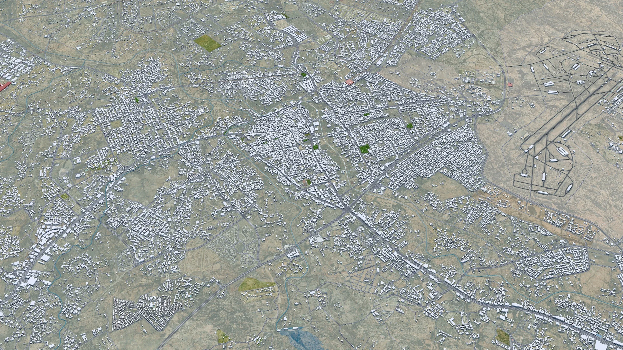 Khamis Mushait City Saudi Arabia 3d model 50km