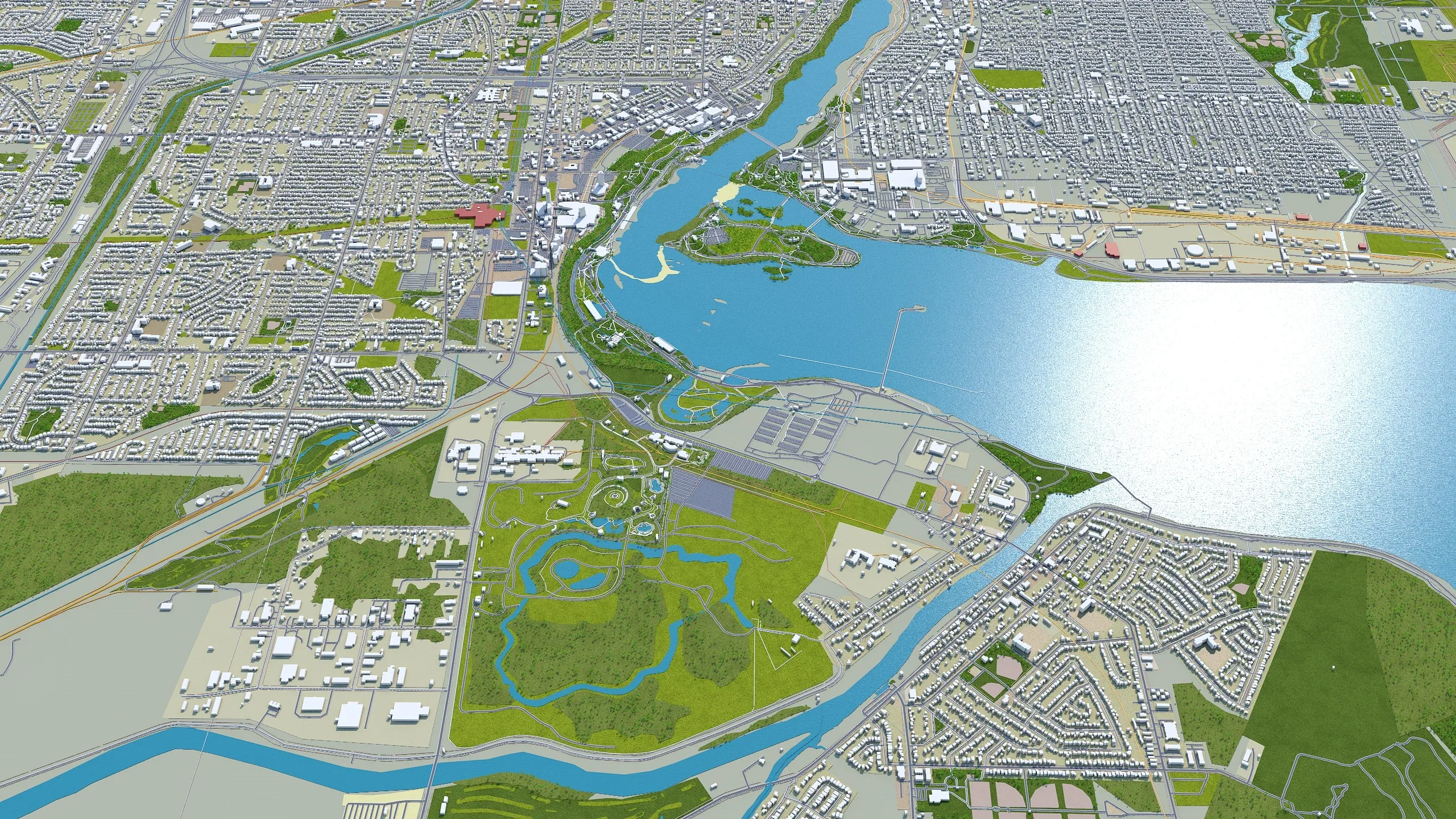 Niagara Falls City Ontario Canada 3d model 50km