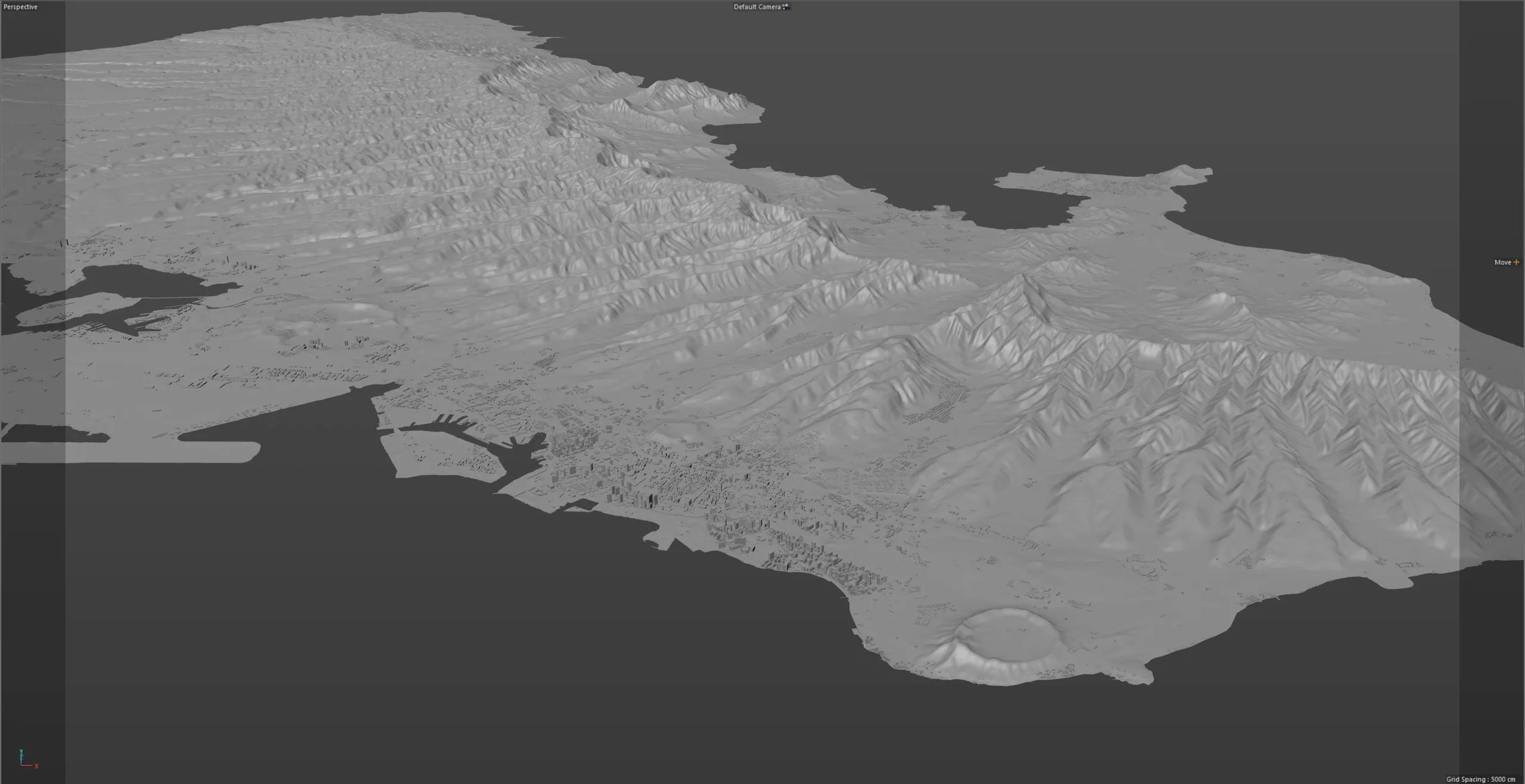 Oahu City Island Terrain 3d model 90km