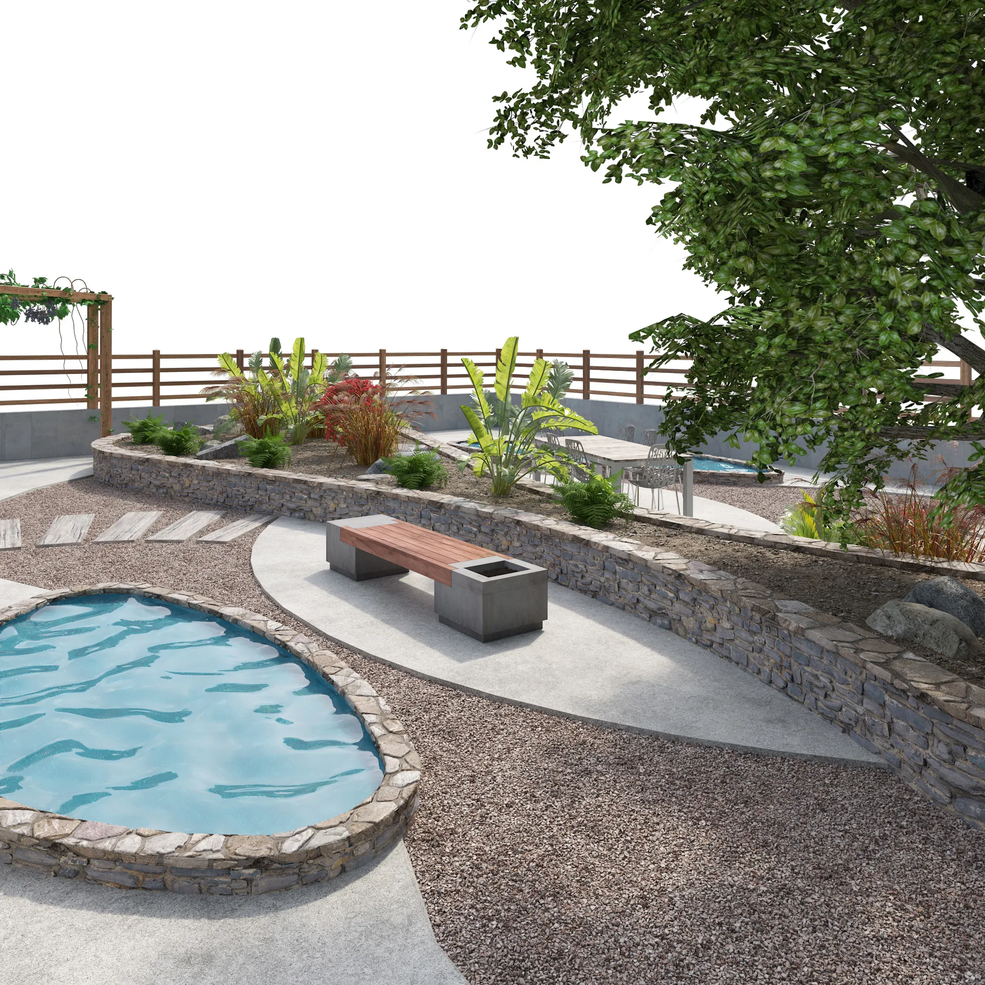 Classic garden landscape 3d model