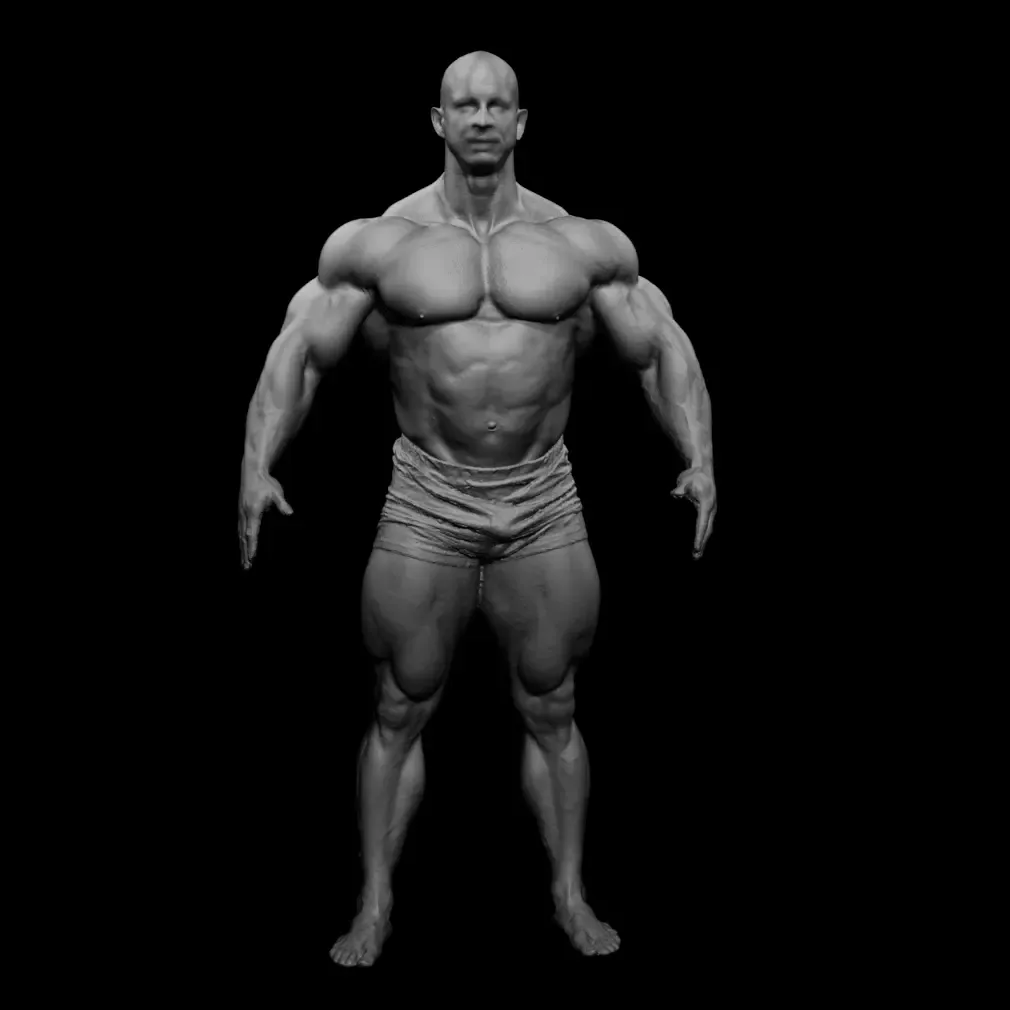 3D scan real extreme muscleanatomy Man08 pose 01