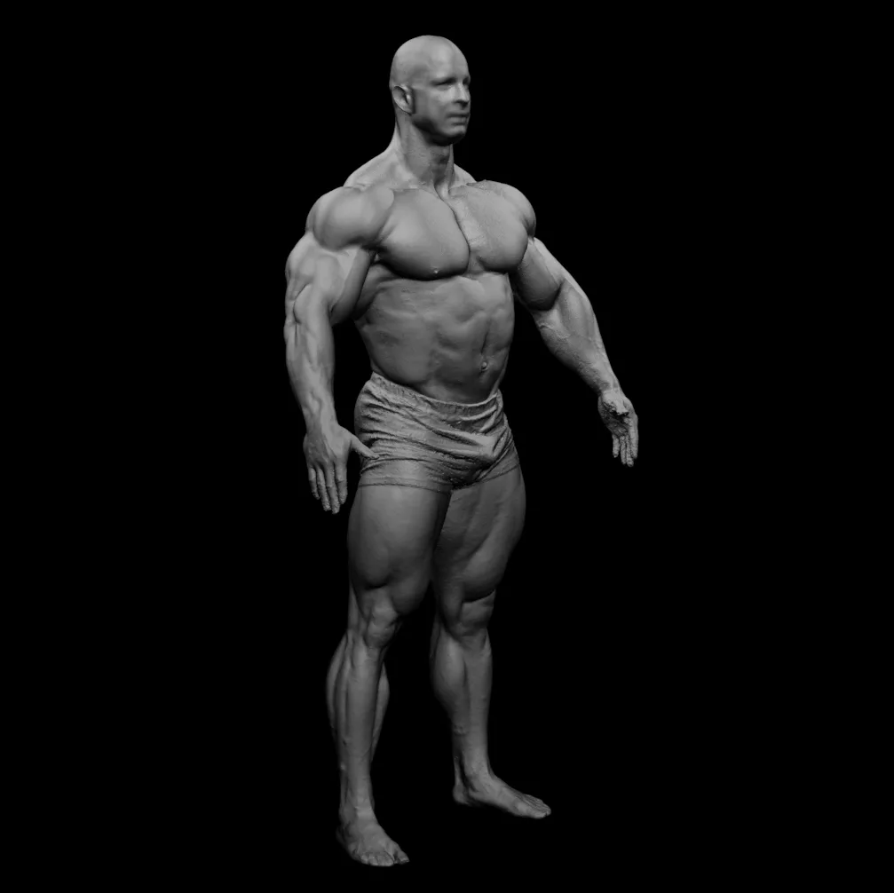 3D scan real extreme muscleanatomy Man08 pose 01