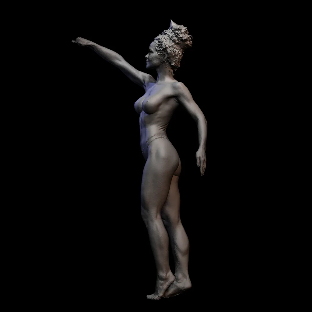 3D scan real muscleanatomy Woman13 pose 02