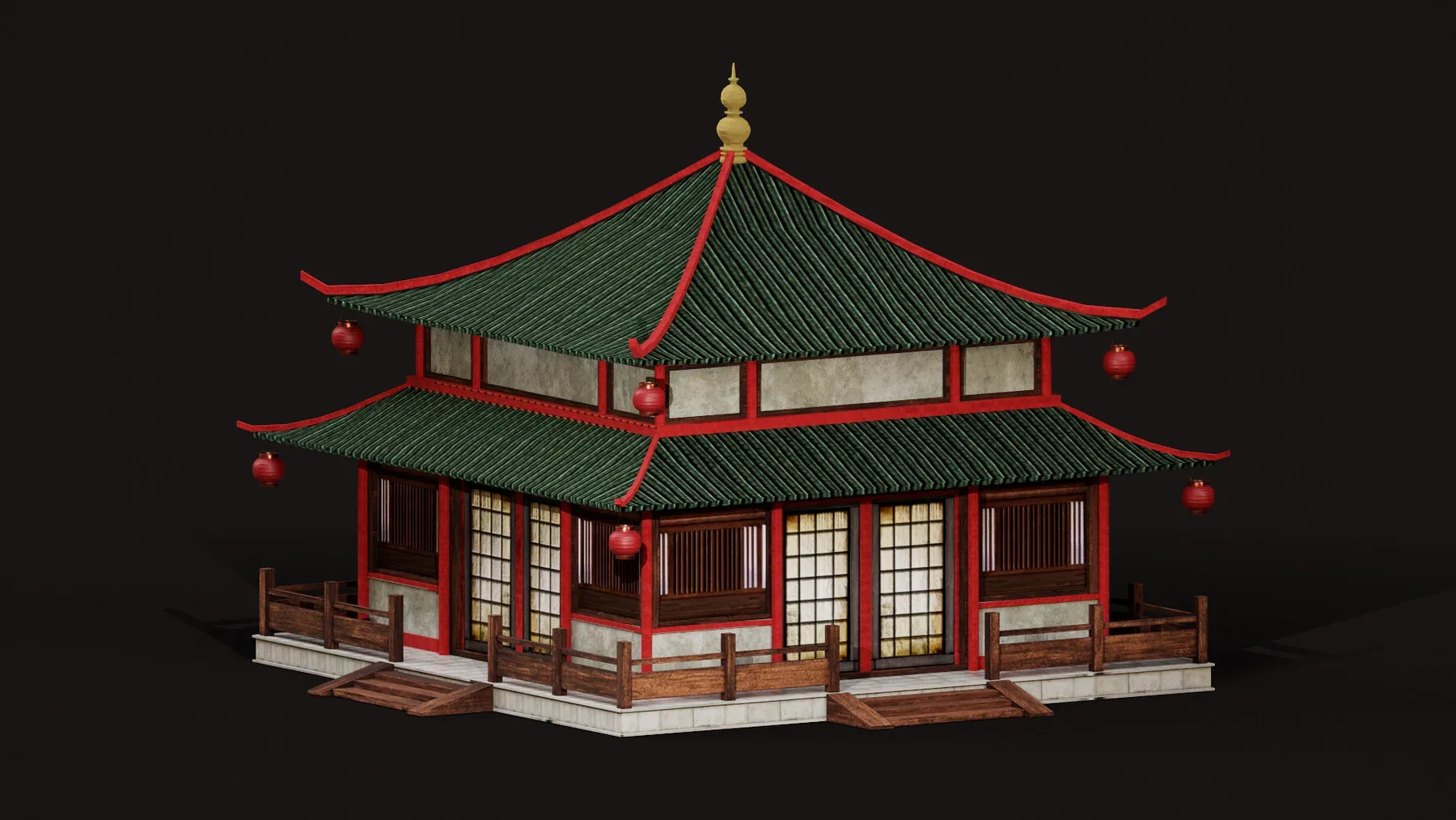 Asian Japanese Realistic Exterior Building