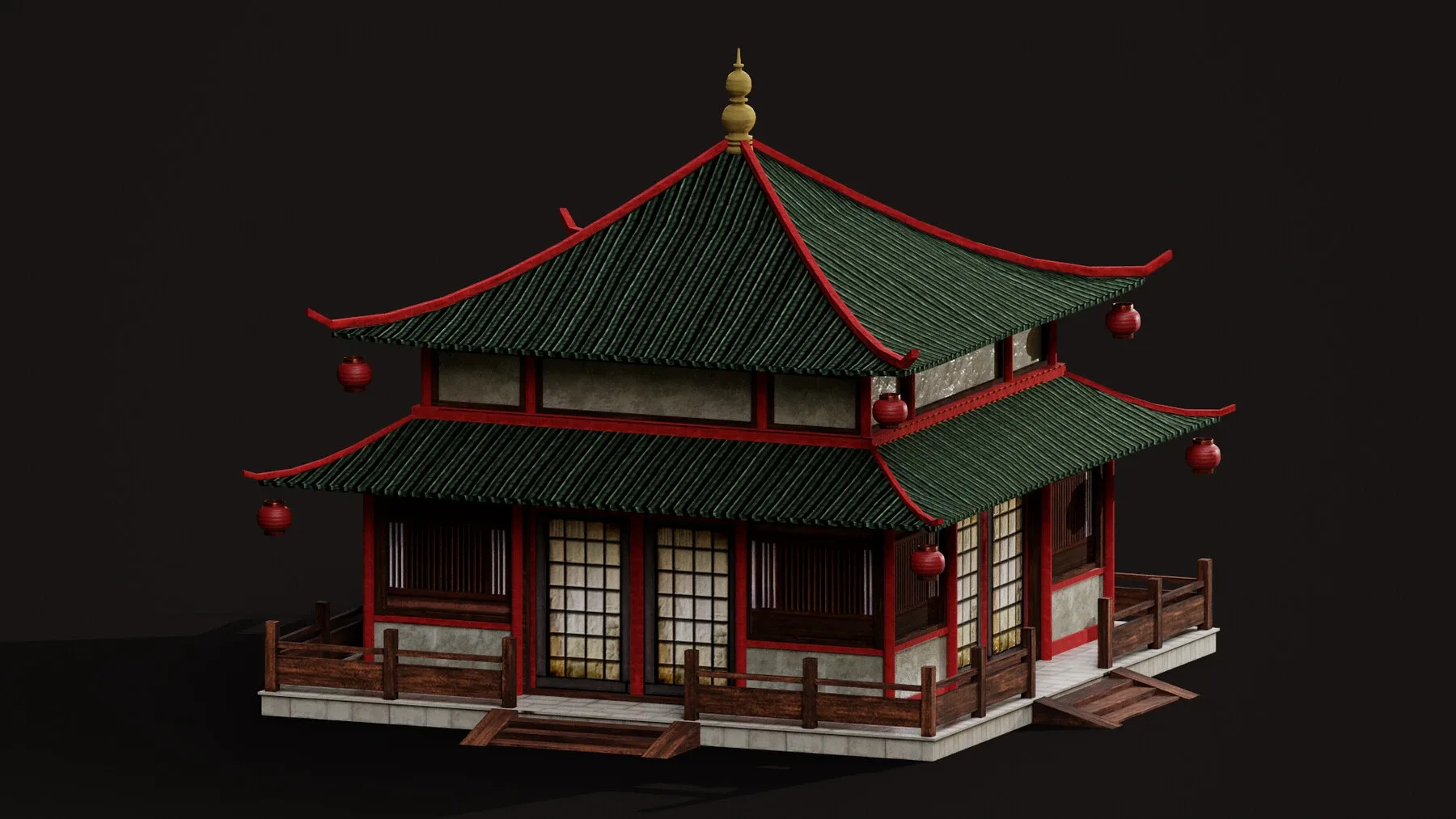 Asian Japanese Realistic Exterior Building