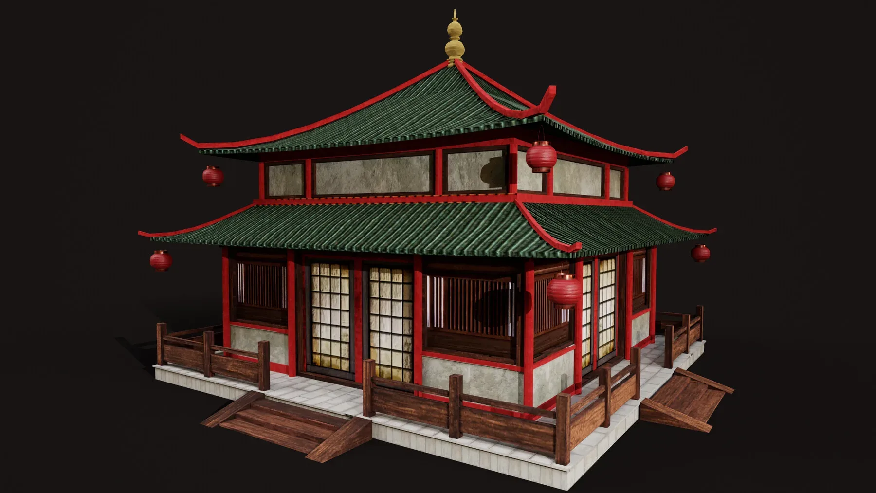 Asian Japanese Realistic Exterior Building