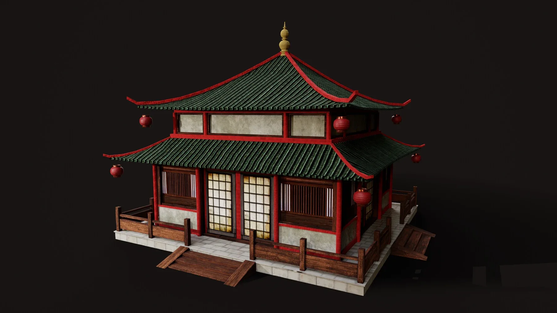 Asian Japanese Realistic Exterior Building