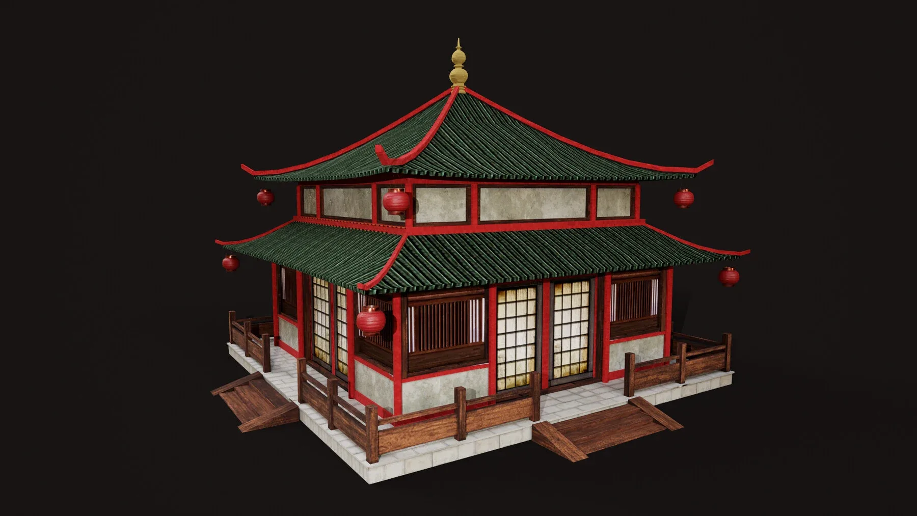 Asian Japanese Realistic Exterior Building