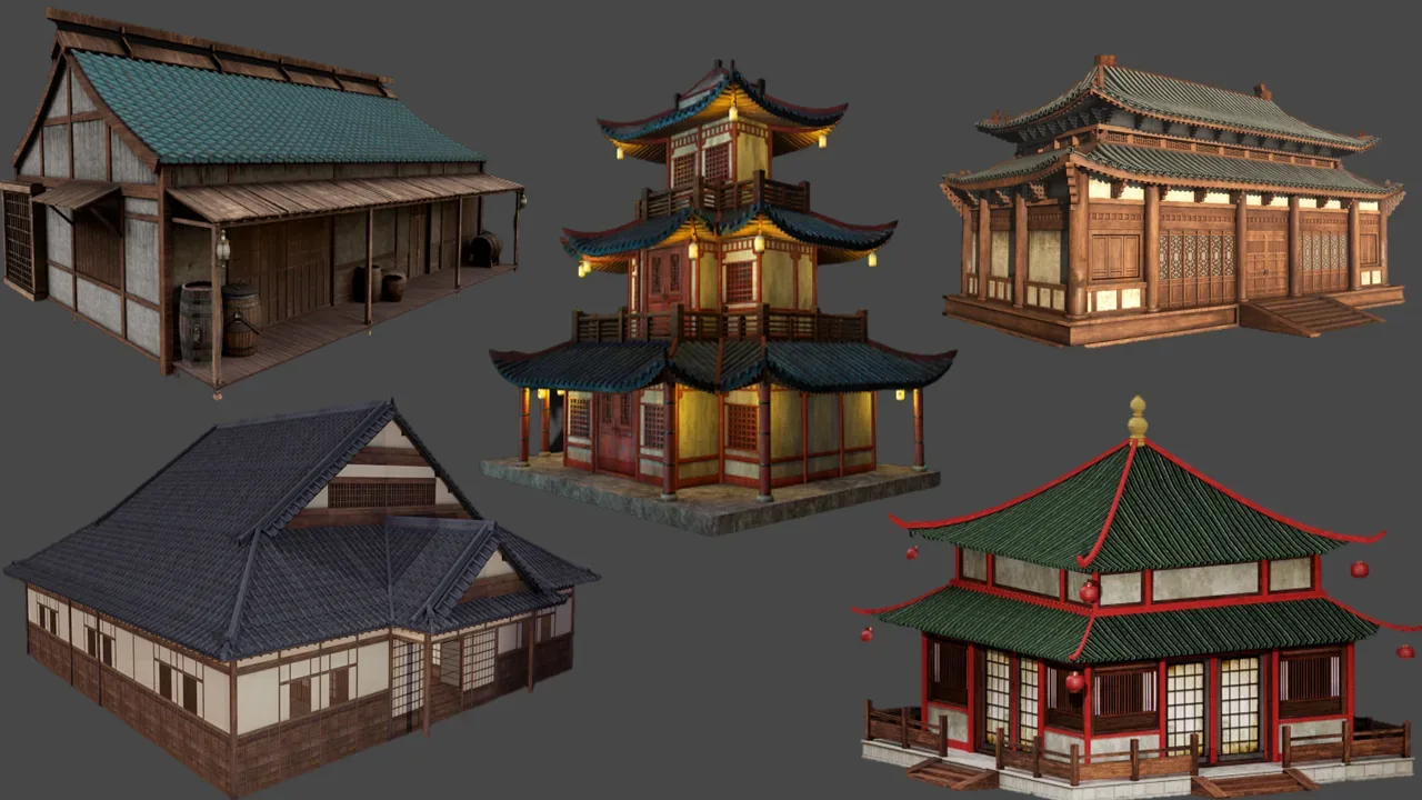 Asian Japanese Traditional Building Collection