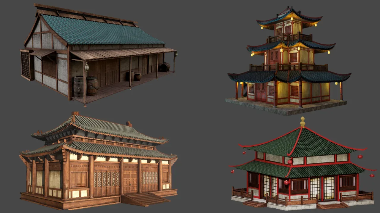 Asian Japanese Traditional Building Collection