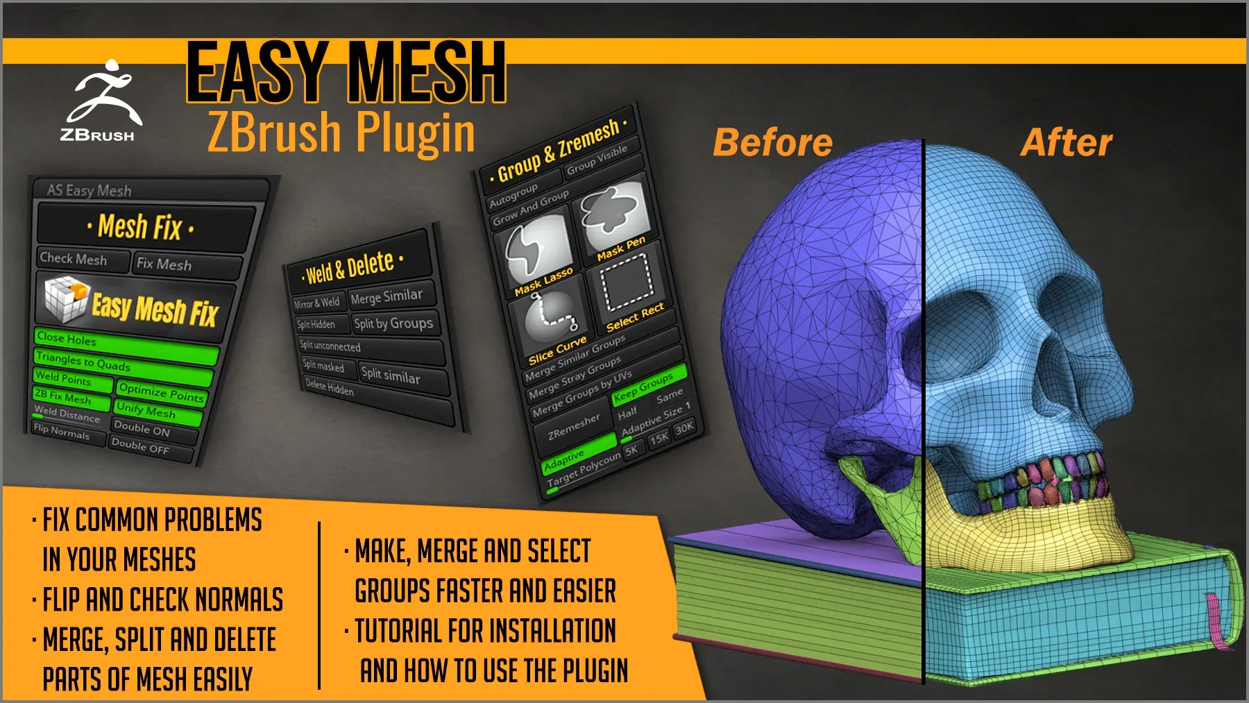 Easy Mesh ZBrush Plugin