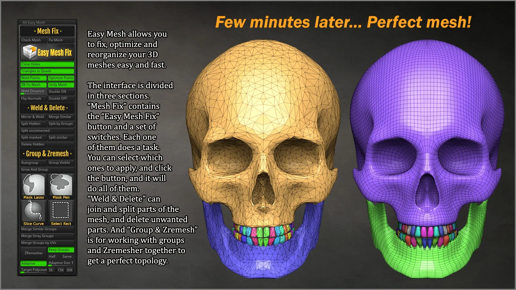 Easy Mesh ZBrush Plugin