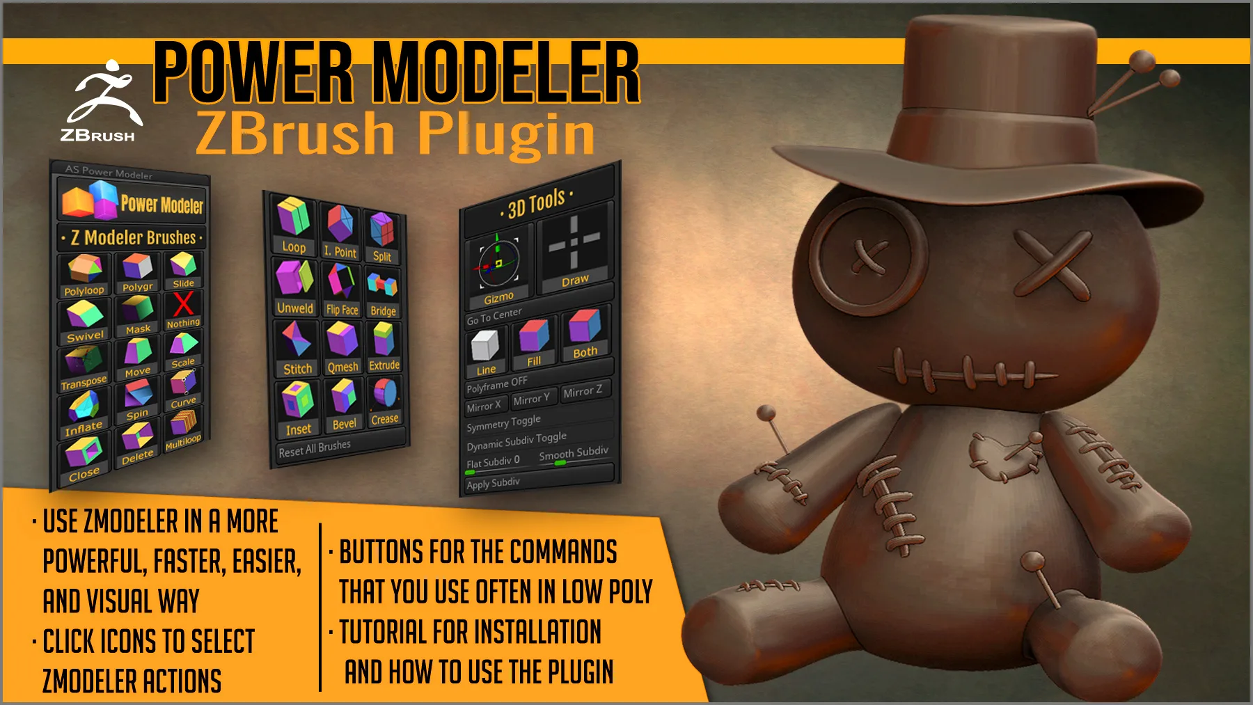 Power Modeler ZBrush Plugin