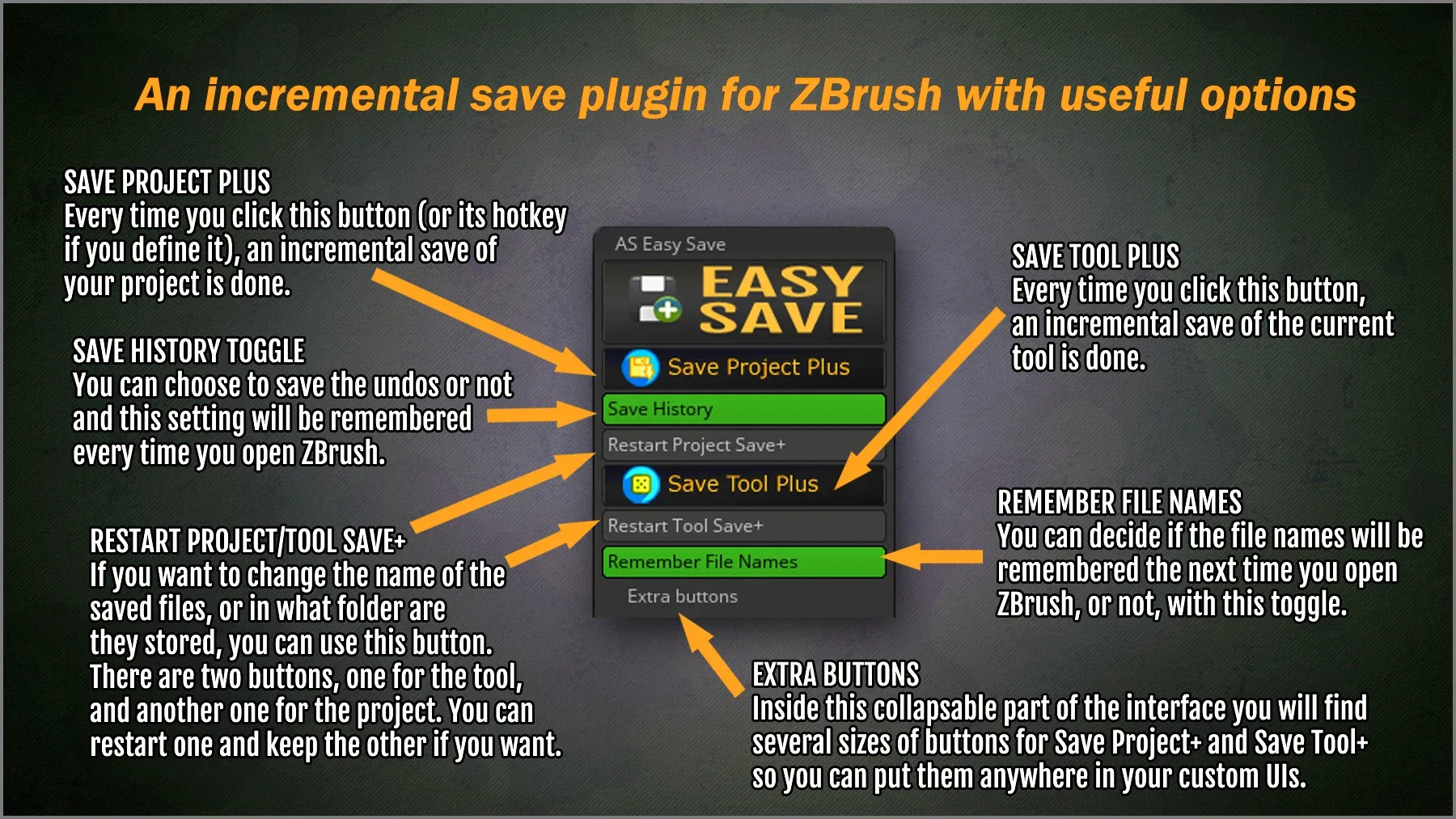 Easy Save ZBrush Plugin