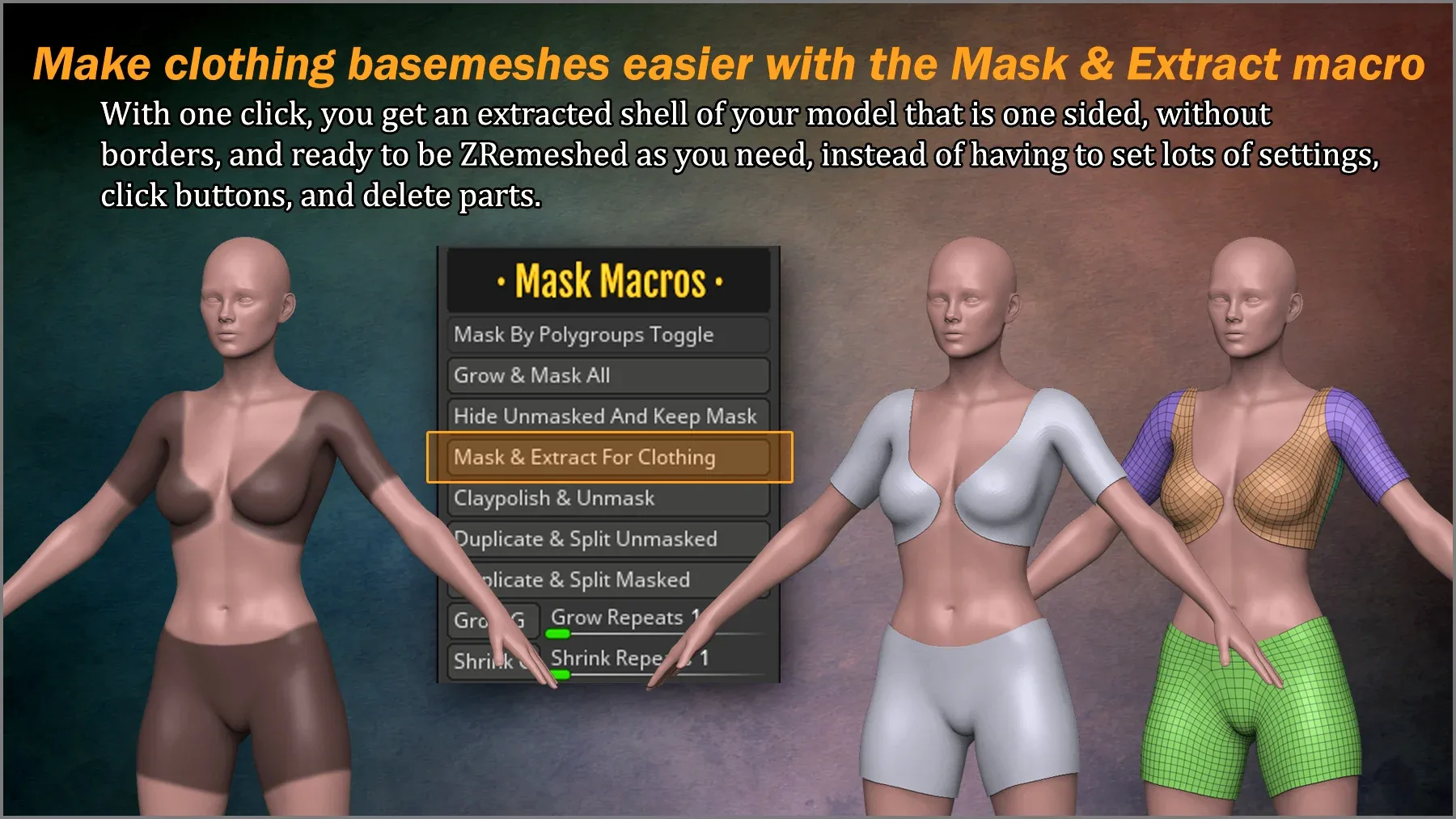 Easy Masks ZBrush Plugin