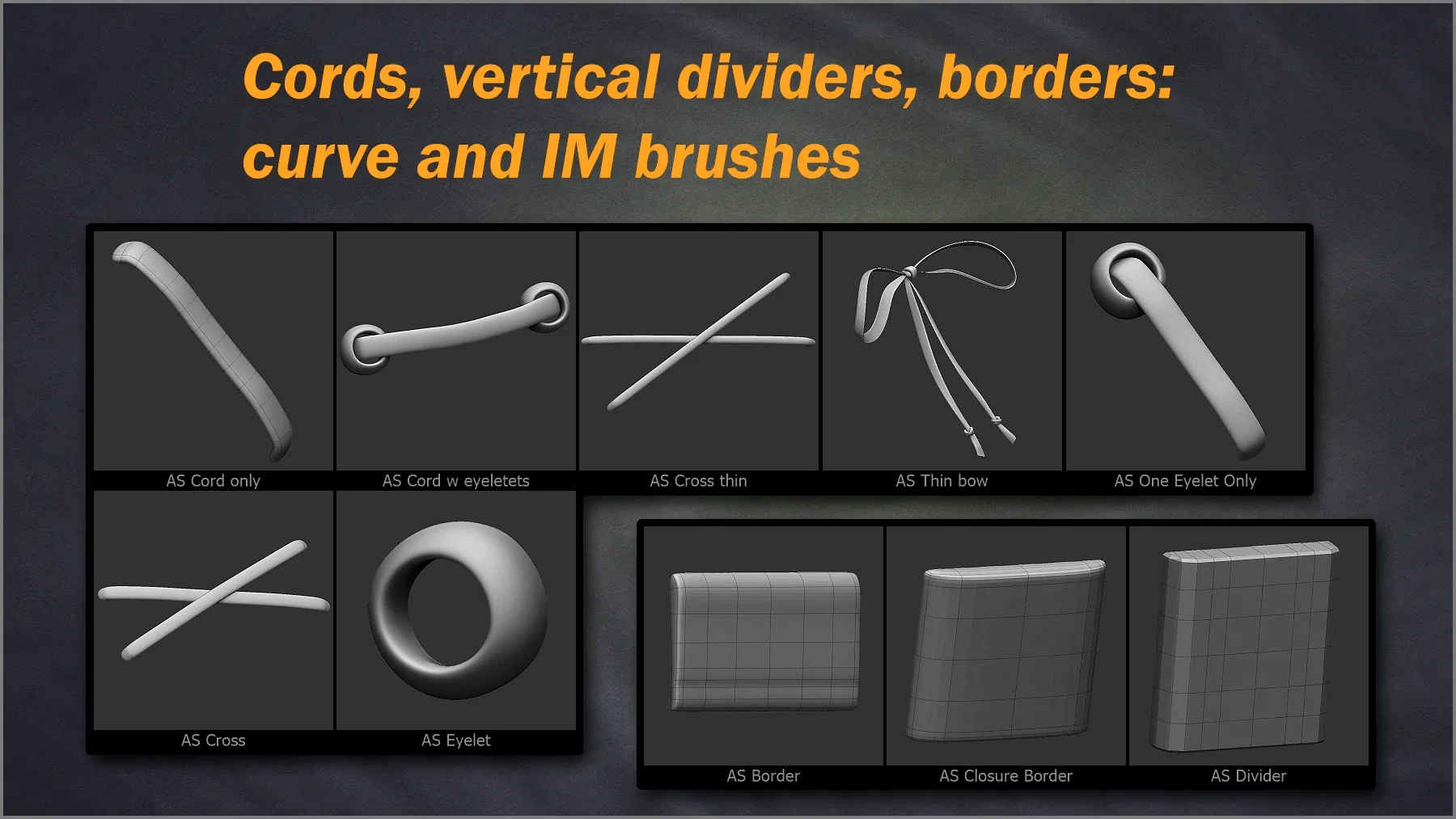 Corset Maker: ZBrush brushes & Basemeshes