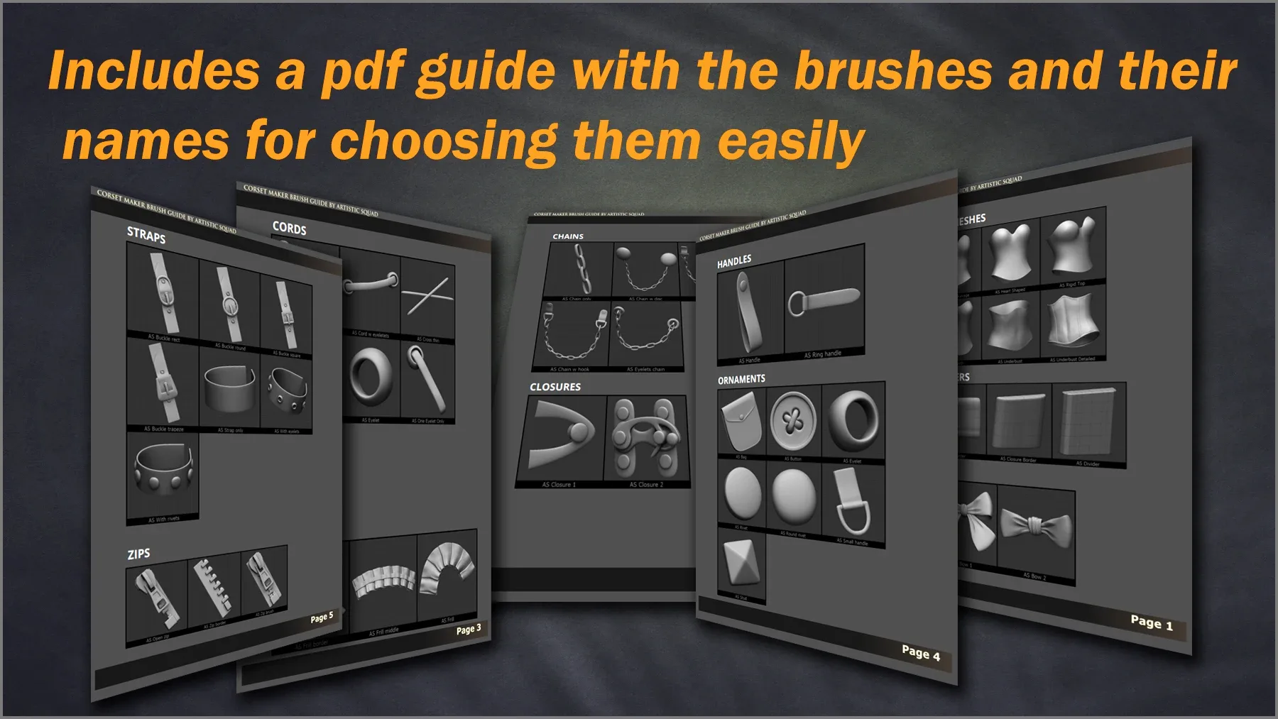 Corset Maker: ZBrush brushes & Basemeshes