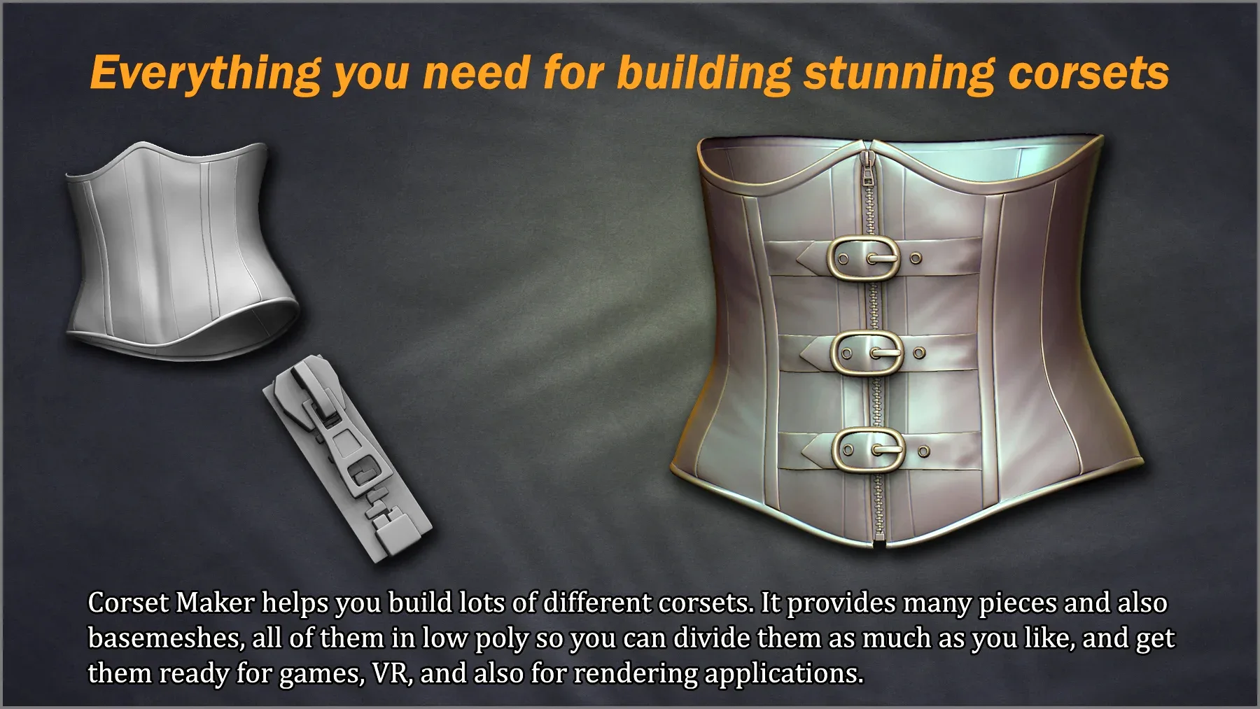 Corset Maker: ZBrush brushes & Basemeshes