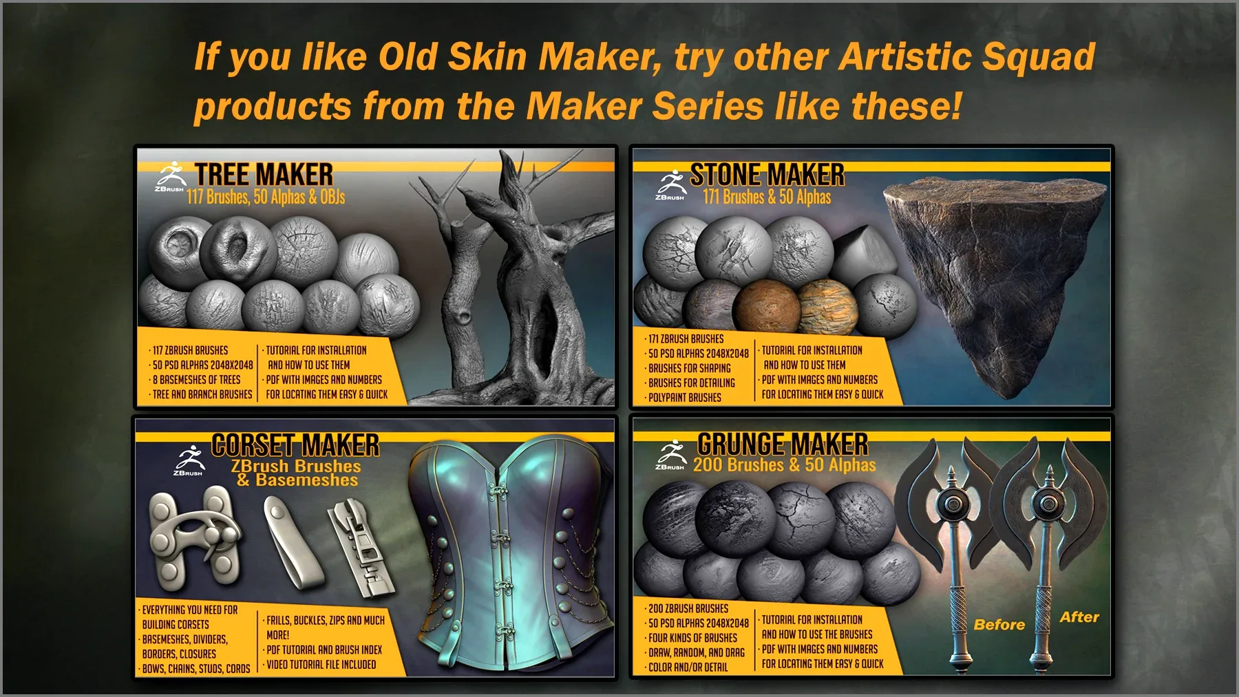 Old Skin Maker: VDM Brushes, Alphas and More