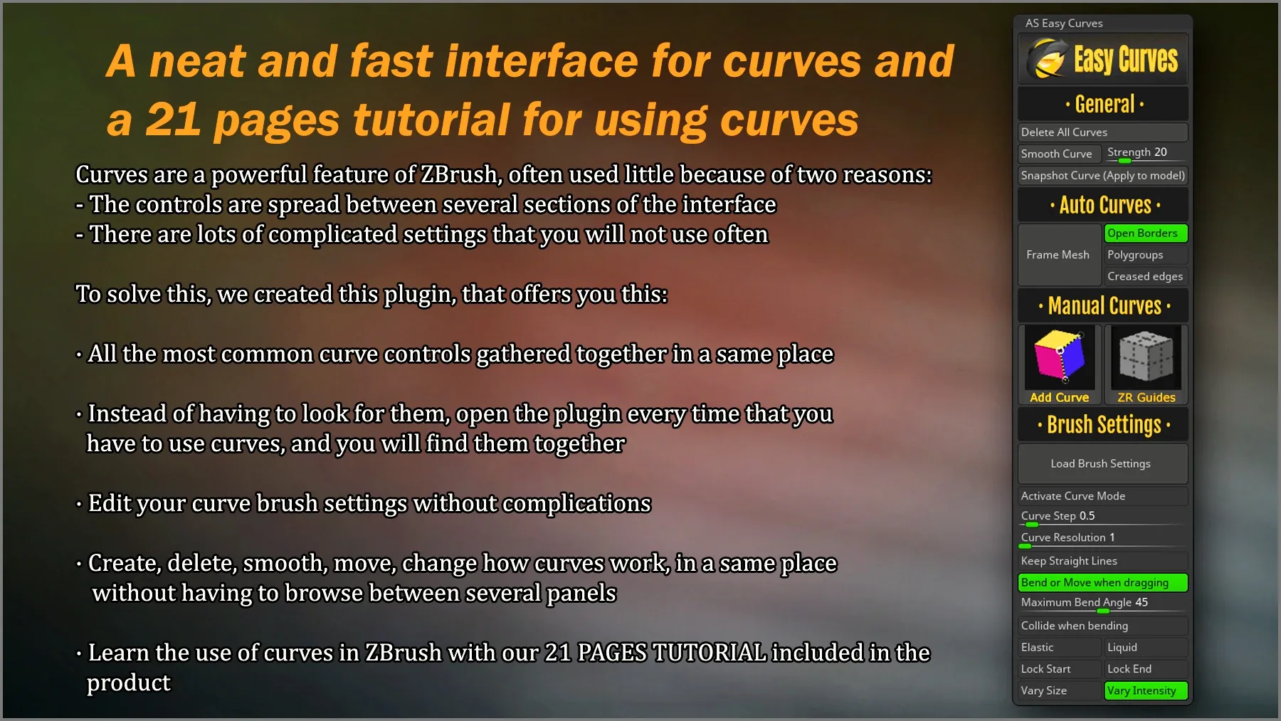 Easy Curves ZBrush Plugin and Curves Tutorial