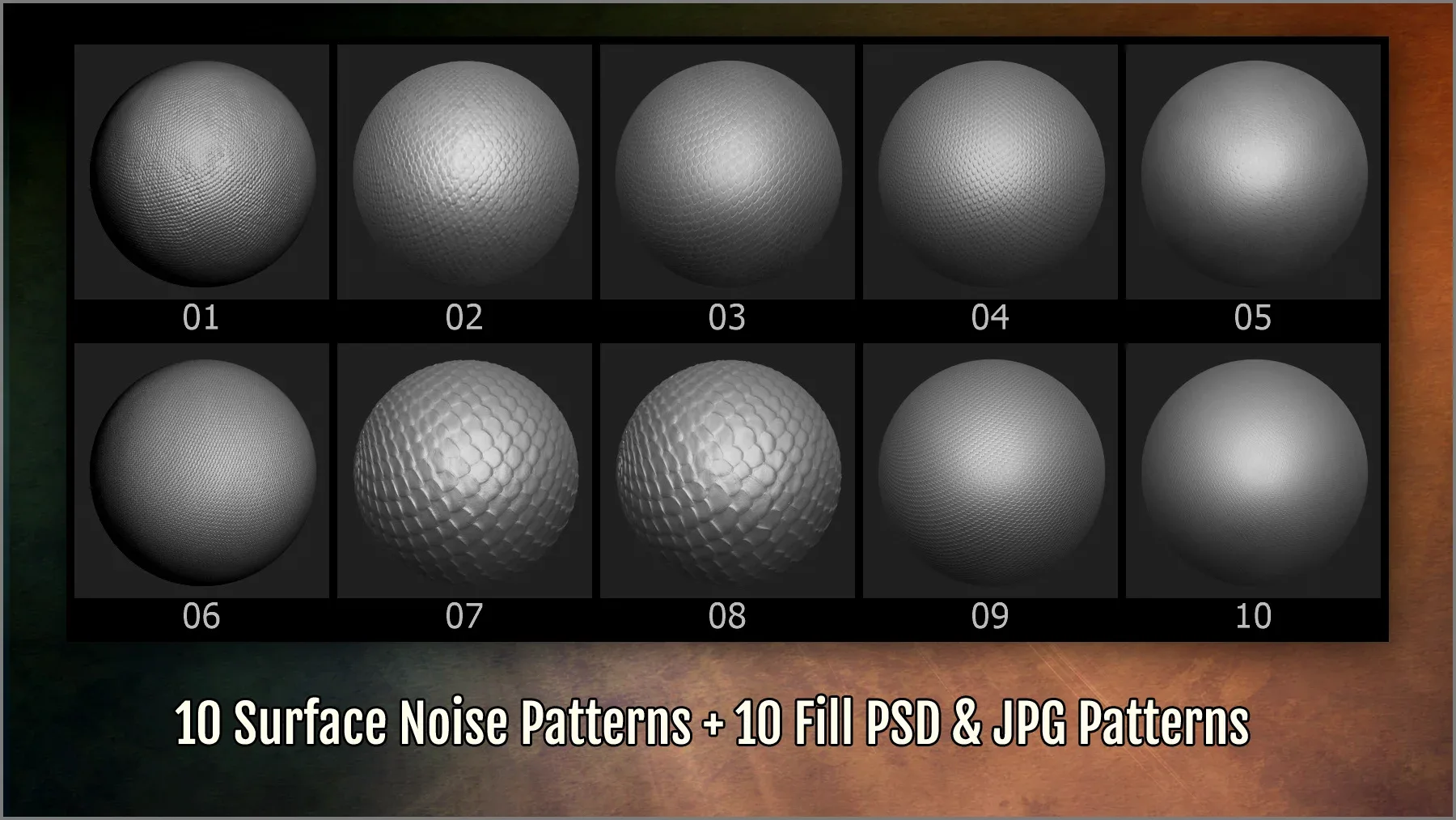 Scales Maker: 250 ZBrush Brushes, 50 Alphas, and 10 Surface Patterns