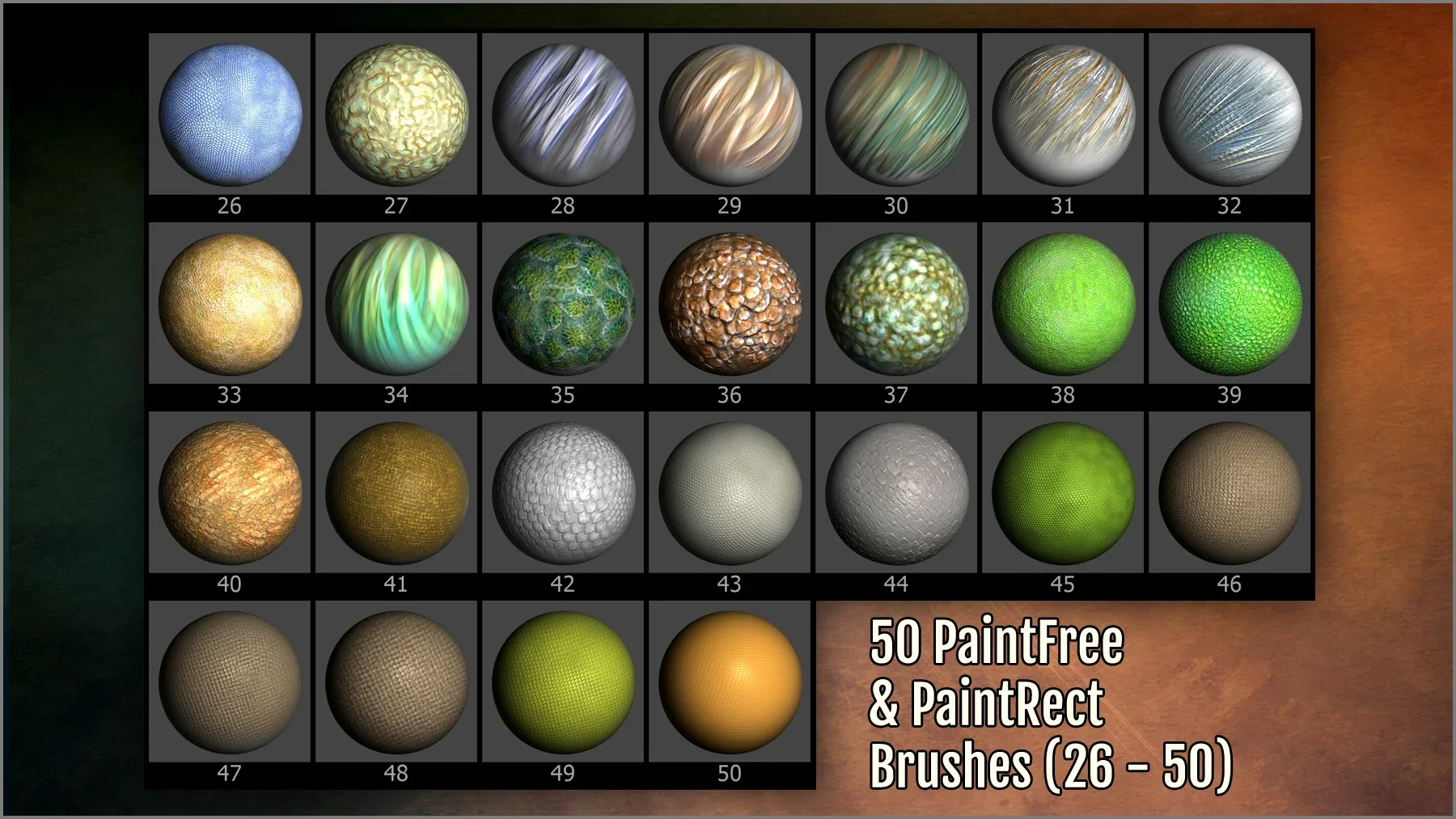 Scales Maker: 250 ZBrush Brushes, 50 Alphas, and 10 Surface Patterns