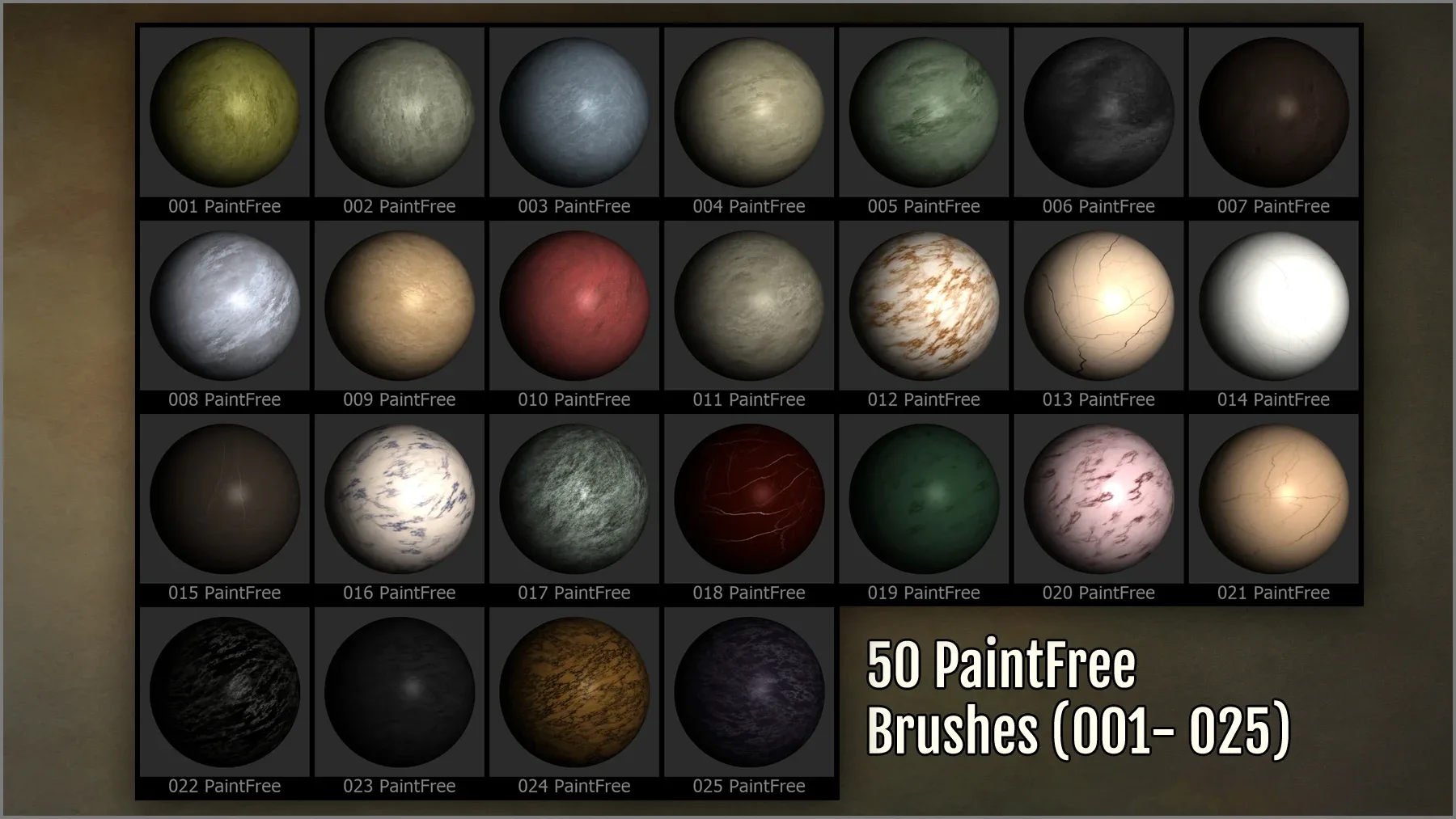 Marble Maker: 300 ZBrush Brushes, 50 Alphas, and 100 Seamless Textures