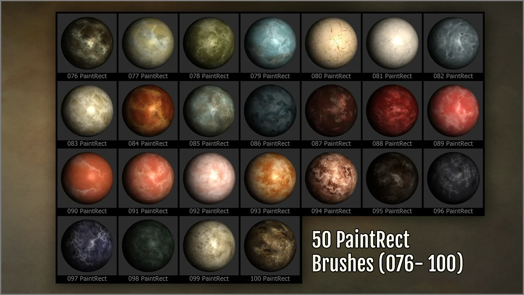 Marble Maker: 300 ZBrush Brushes, 50 Alphas, and 100 Seamless Textures