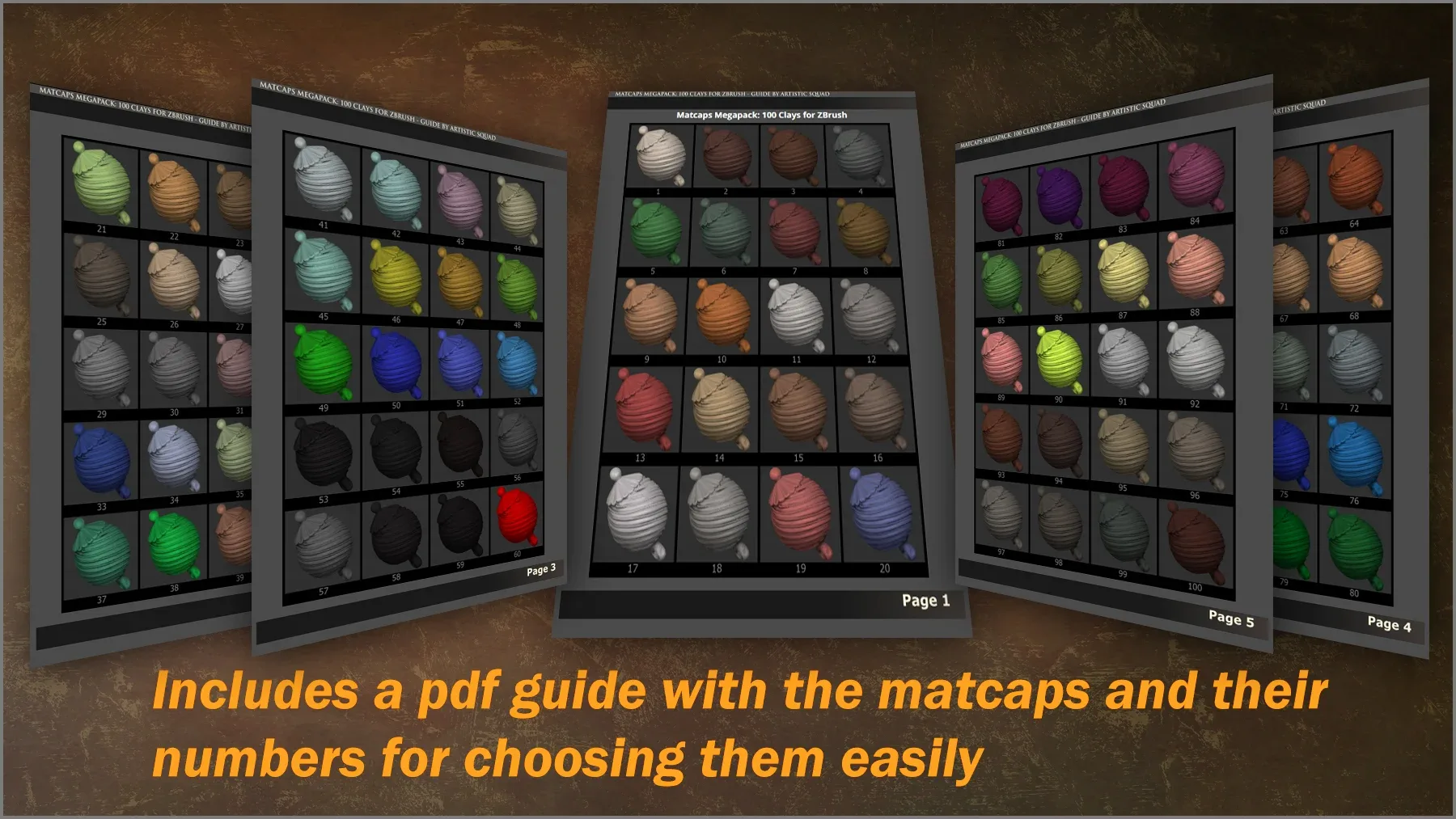 Matcaps Megapack: 100 Clays For ZBrush