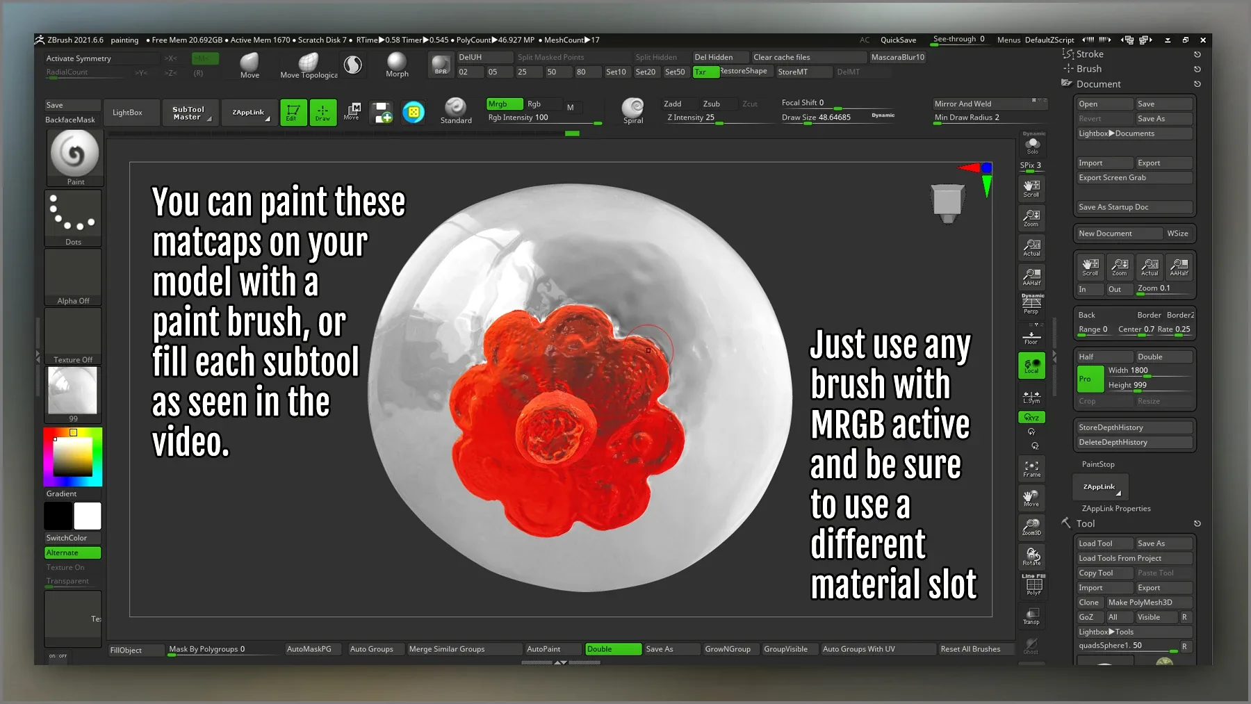 Matcaps Megapack: 100 Colored Glass For ZBrush