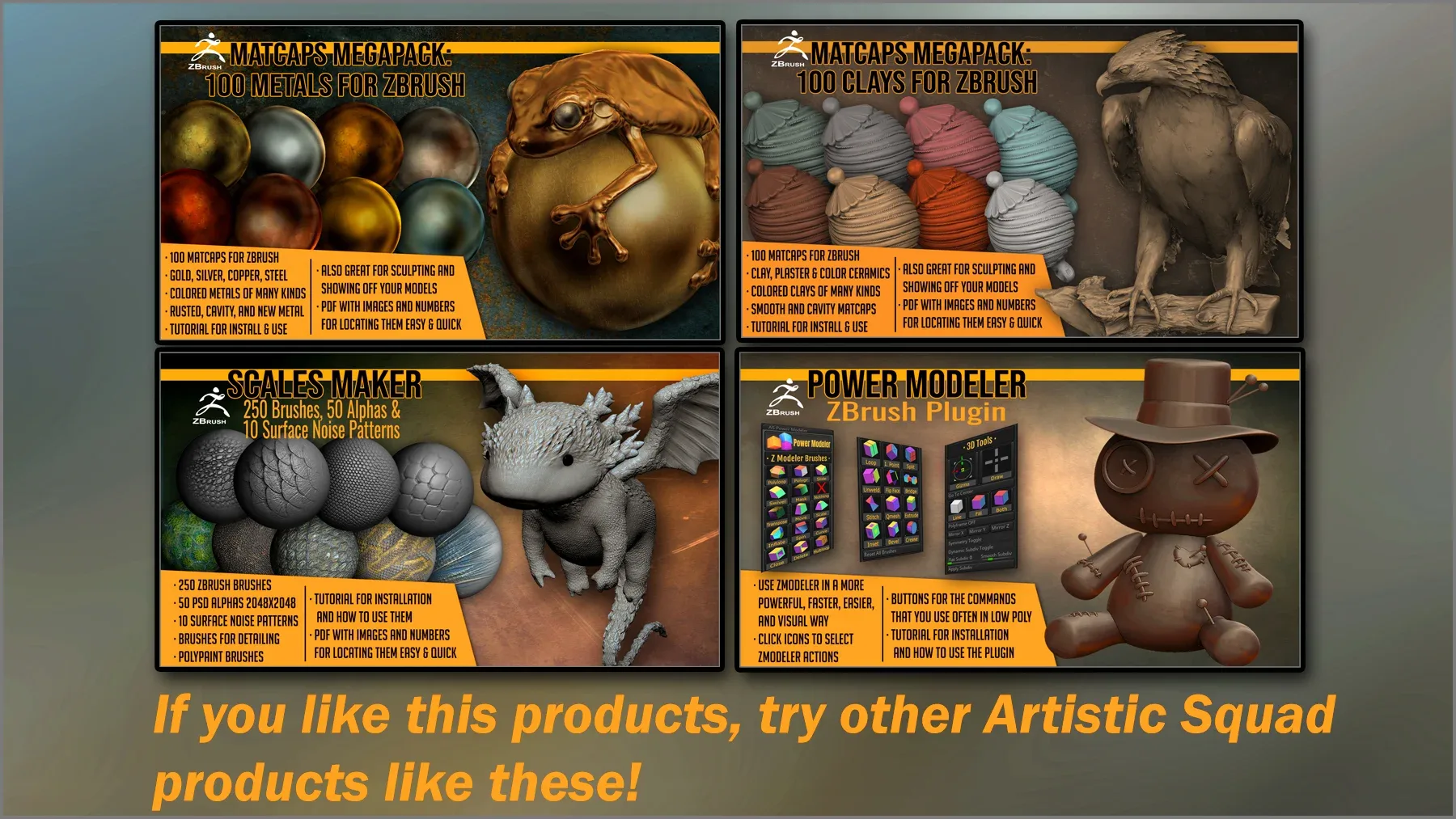 Matcaps Megapack: 100 Colored Glass For ZBrush