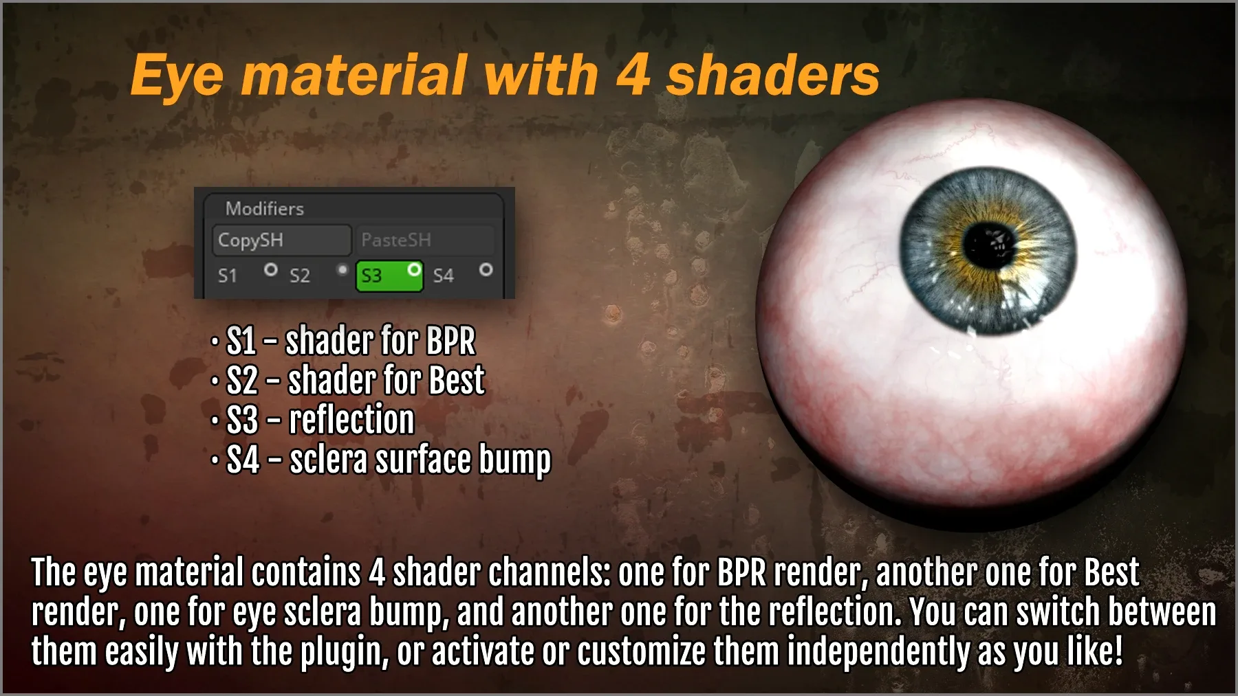 Eye Maker: 102 Eyes and ZBrush Plugin