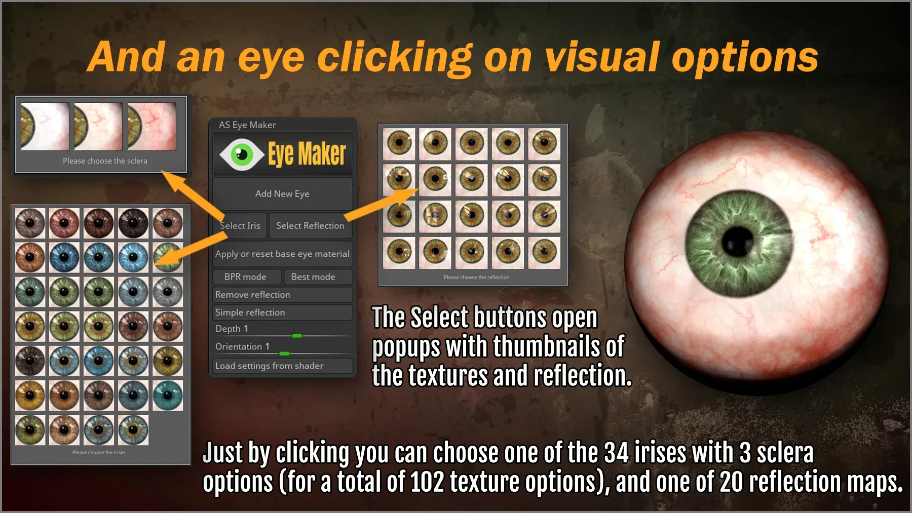 Eye Maker: 102 Eyes and ZBrush Plugin