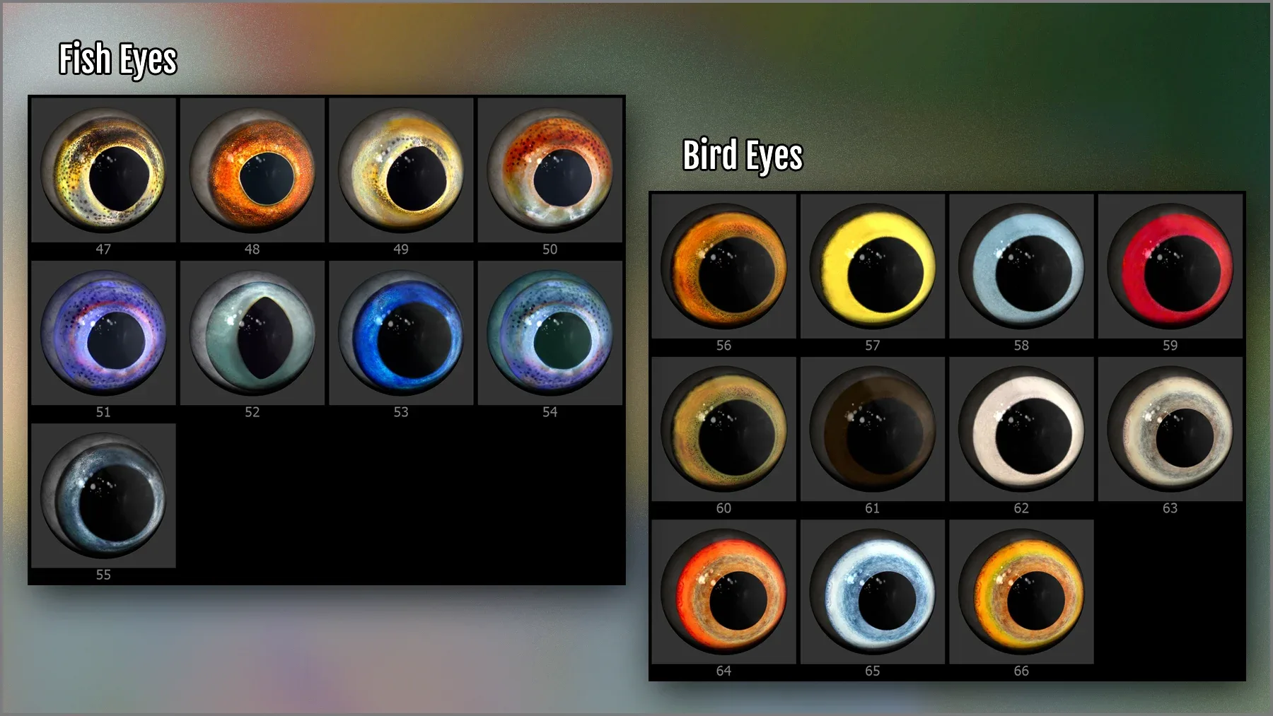 Animal Eye Maker: 128 Eyes and ZBrush Plugin