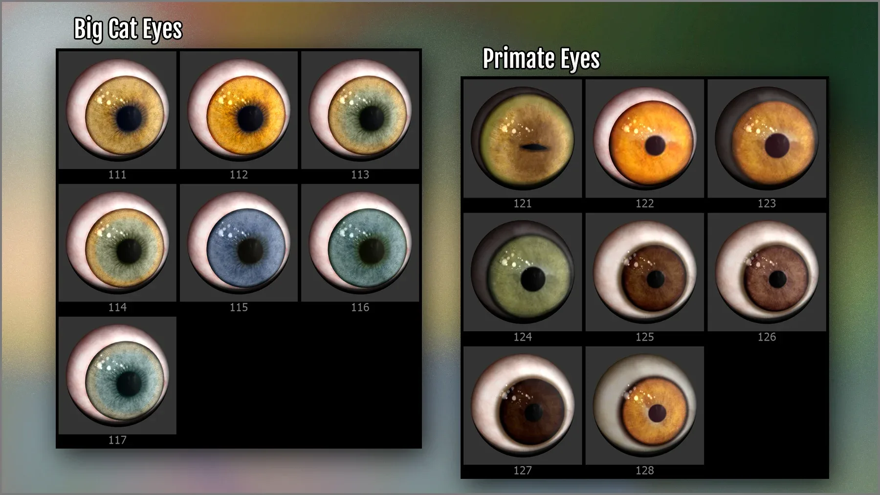 Animal Eye Maker: 128 Eyes and ZBrush Plugin