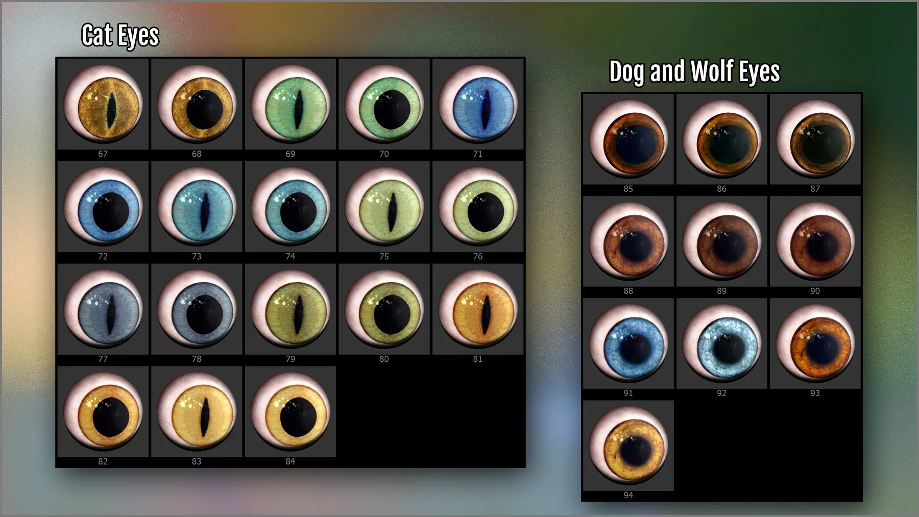 Animal Eye Maker: 128 Eyes and ZBrush Plugin
