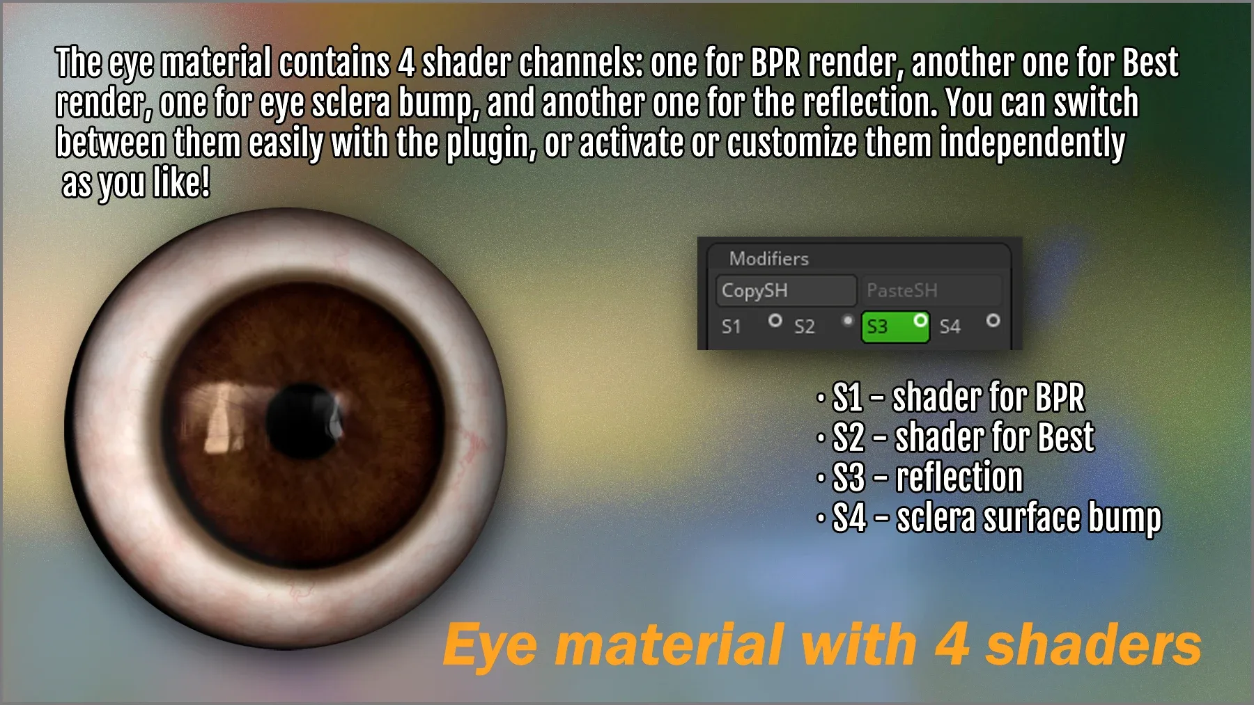 Animal Eye Maker: 128 Eyes and ZBrush Plugin