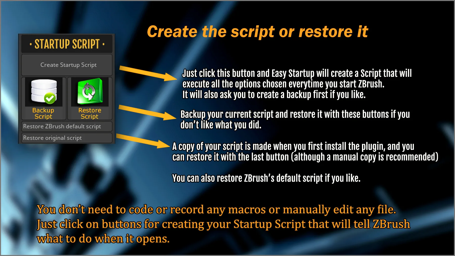 Easy Startup ZBrush Plugin