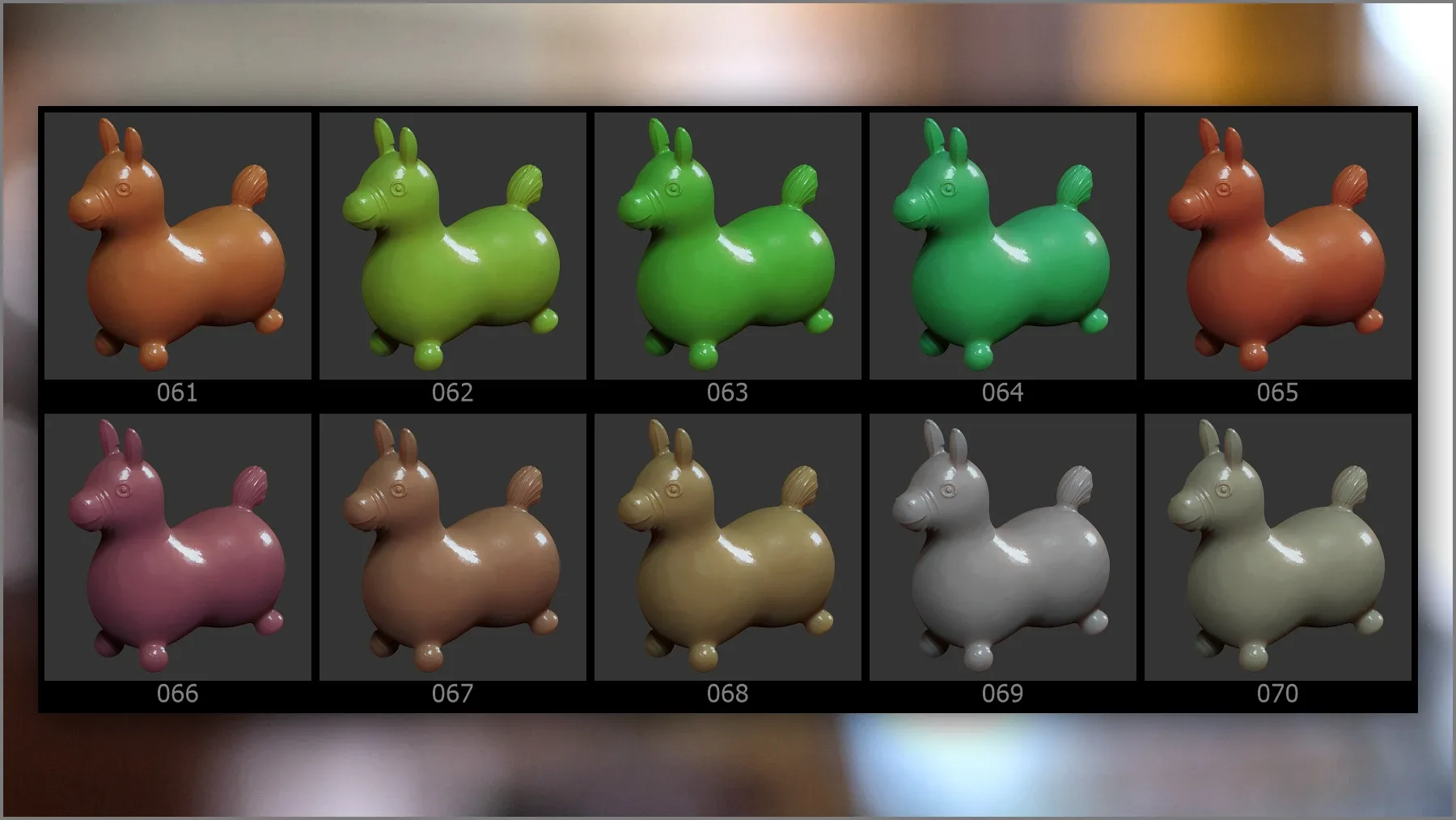 Matcaps Megapack: 100 Plastic And Rubber For ZBrush