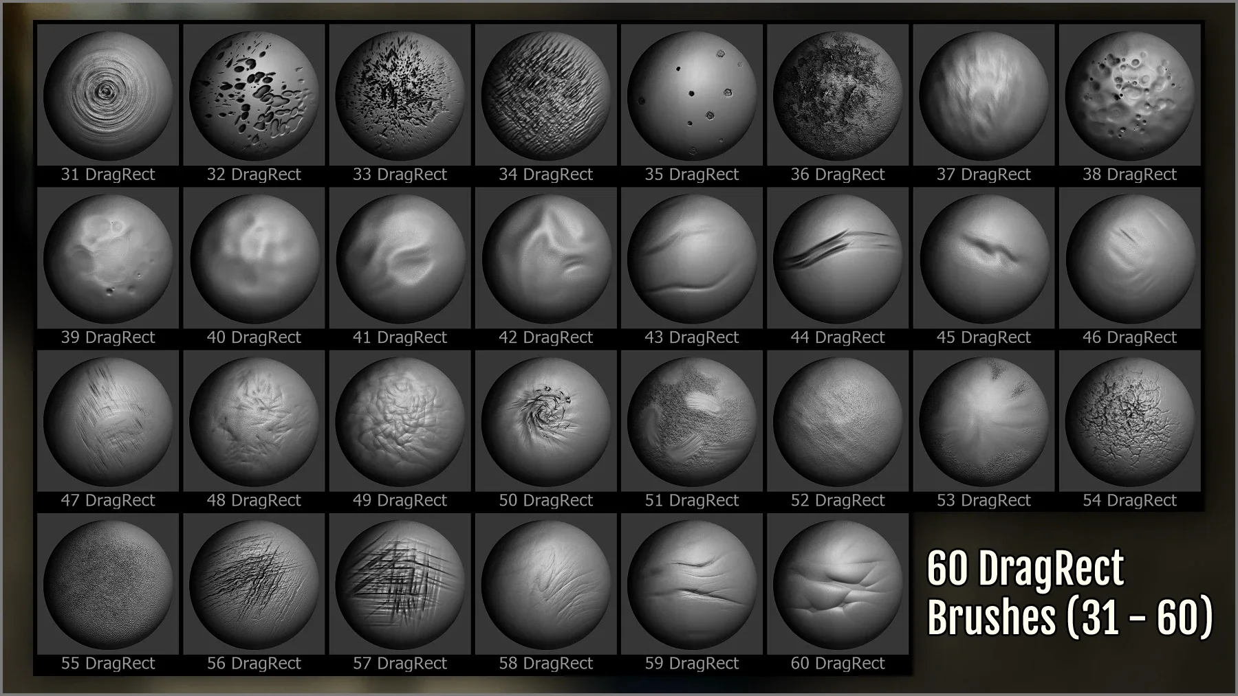 Deform And Decay Maker: 300 ZBrush Brushes And 60 Alphas