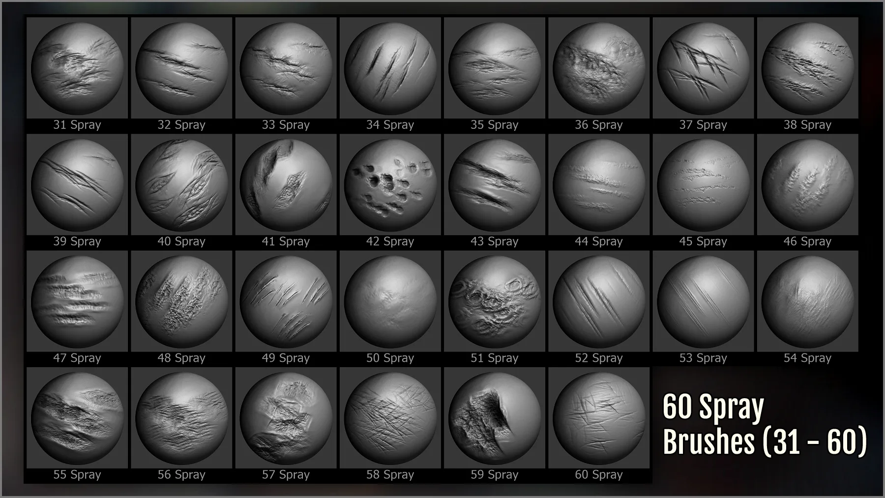 Wounds and Scars Maker: 300 ZBrush Brushes And 60 Alphas