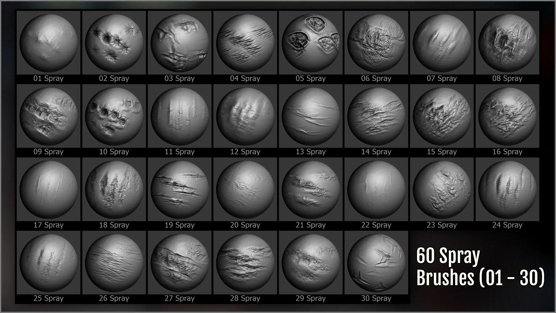 Wounds and Scars Maker: 300 ZBrush Brushes And 60 Alphas