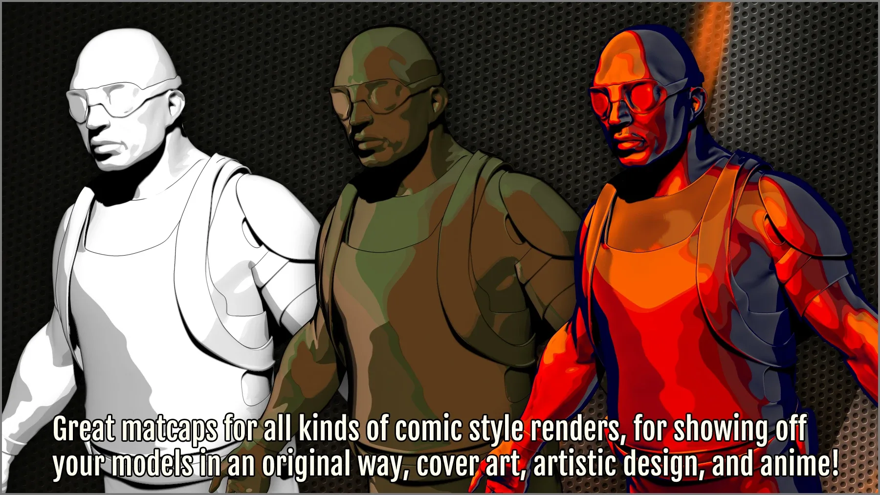 Matcaps Megapack: 100 Comic Styles For ZBrush