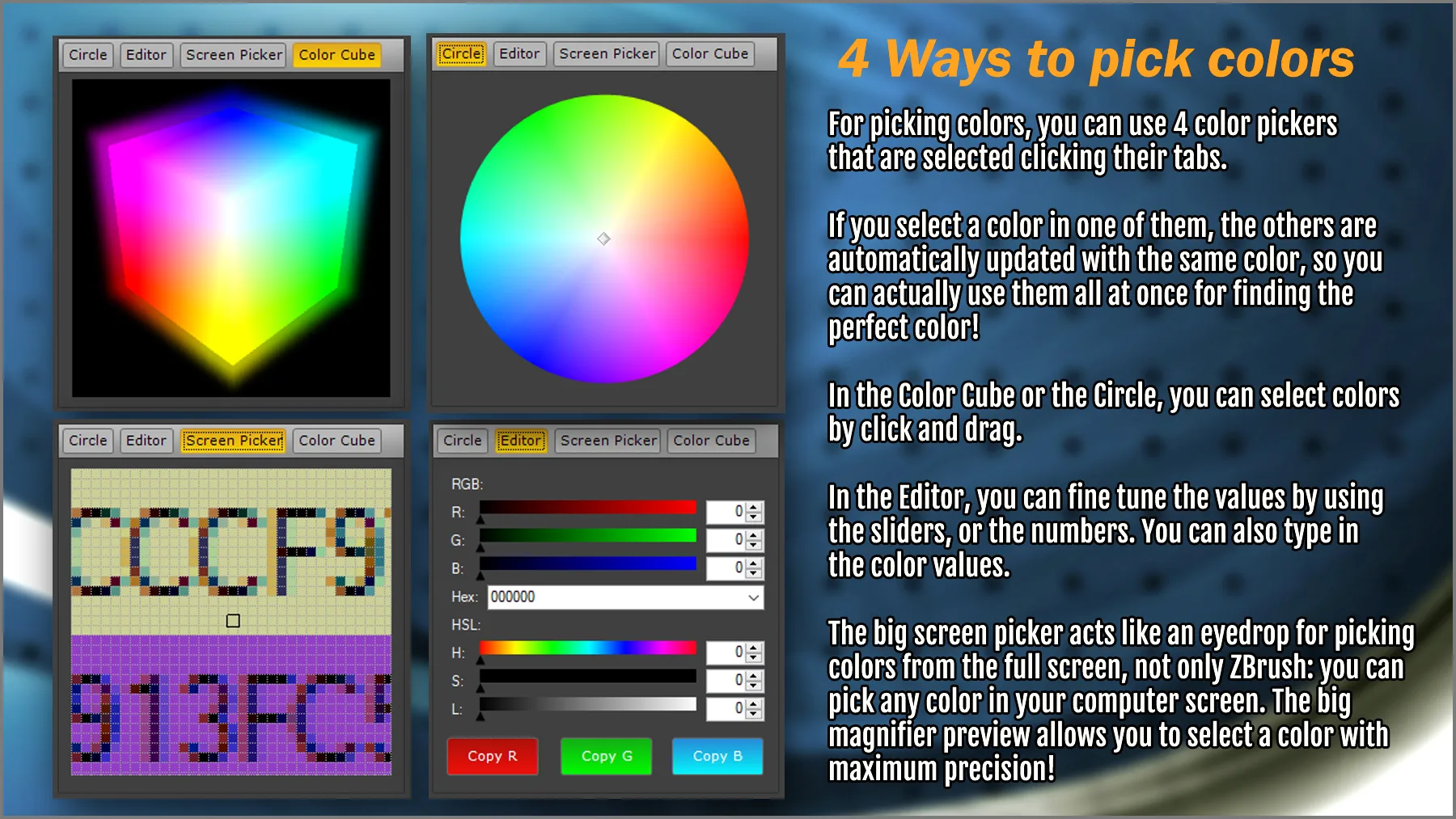 Power Paint color and palette maker for ZBrush and all your apps