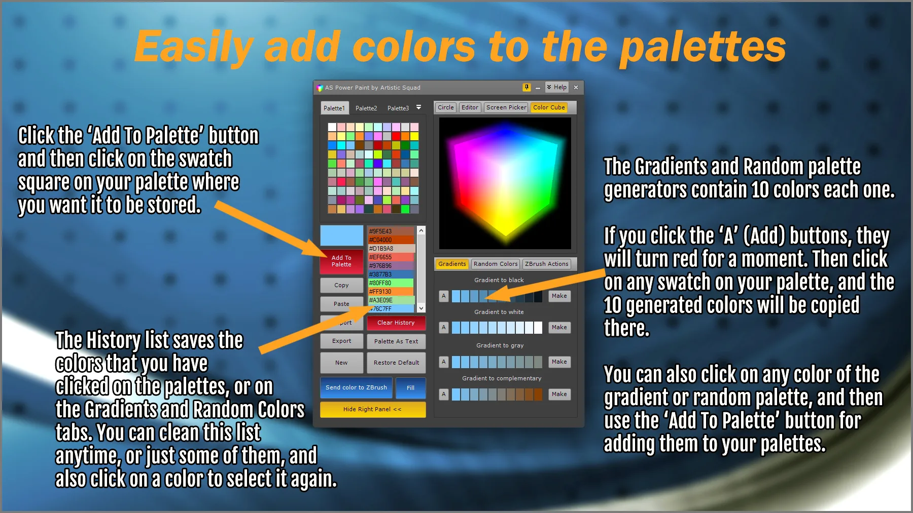 Power Paint color and palette maker for ZBrush and all your apps